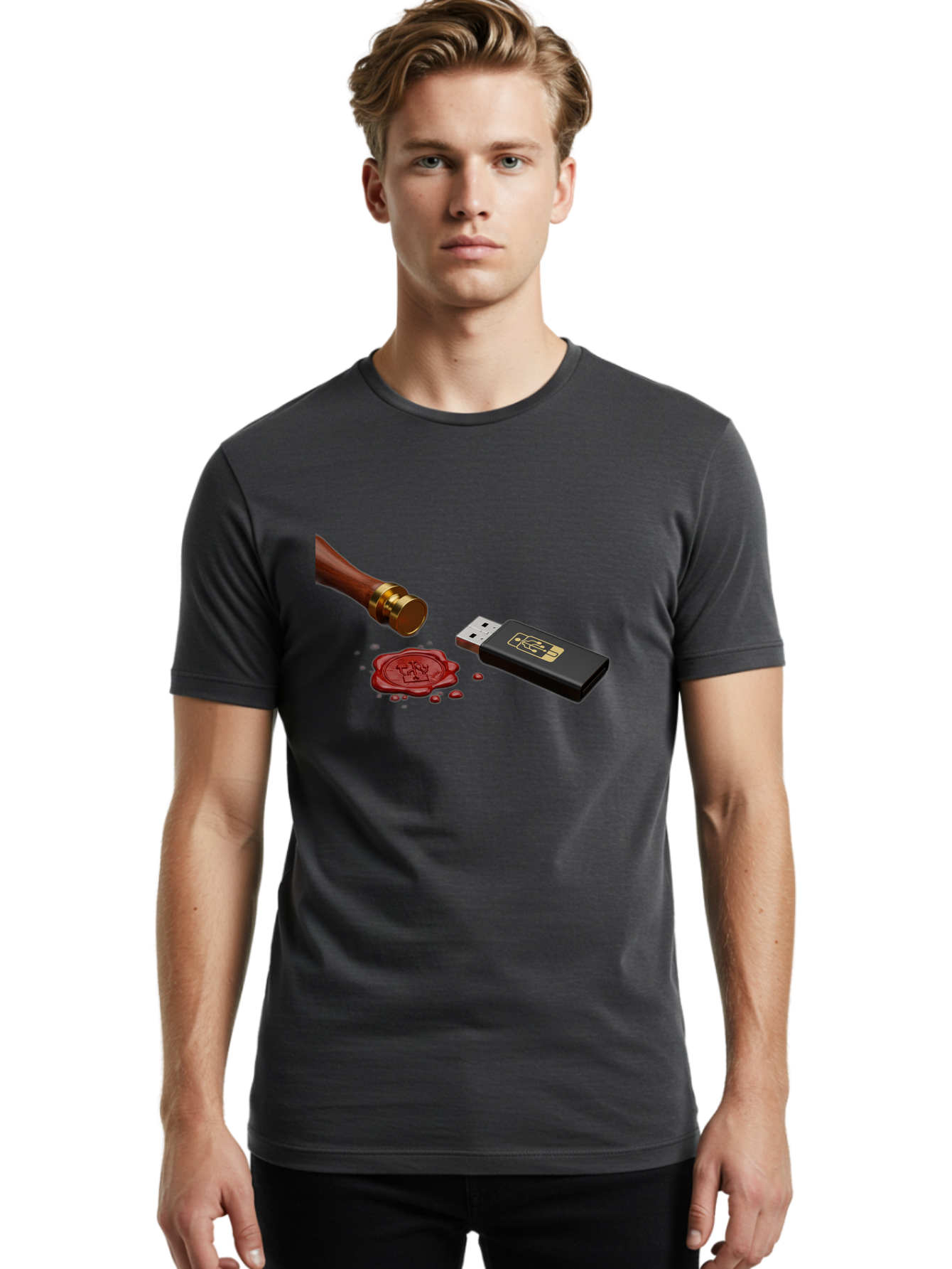 Usb-With-Seal Men'S Graphic Tee, 100% Cotton, Comfortable Casual Summer Wear, Machine Washable, Vintage Camera, Old Camera, Antique Camera, Black Camera, Classic Photography, Photography Equipment, Nostalgic Device, Film Camera, Camera Art Bah308 19