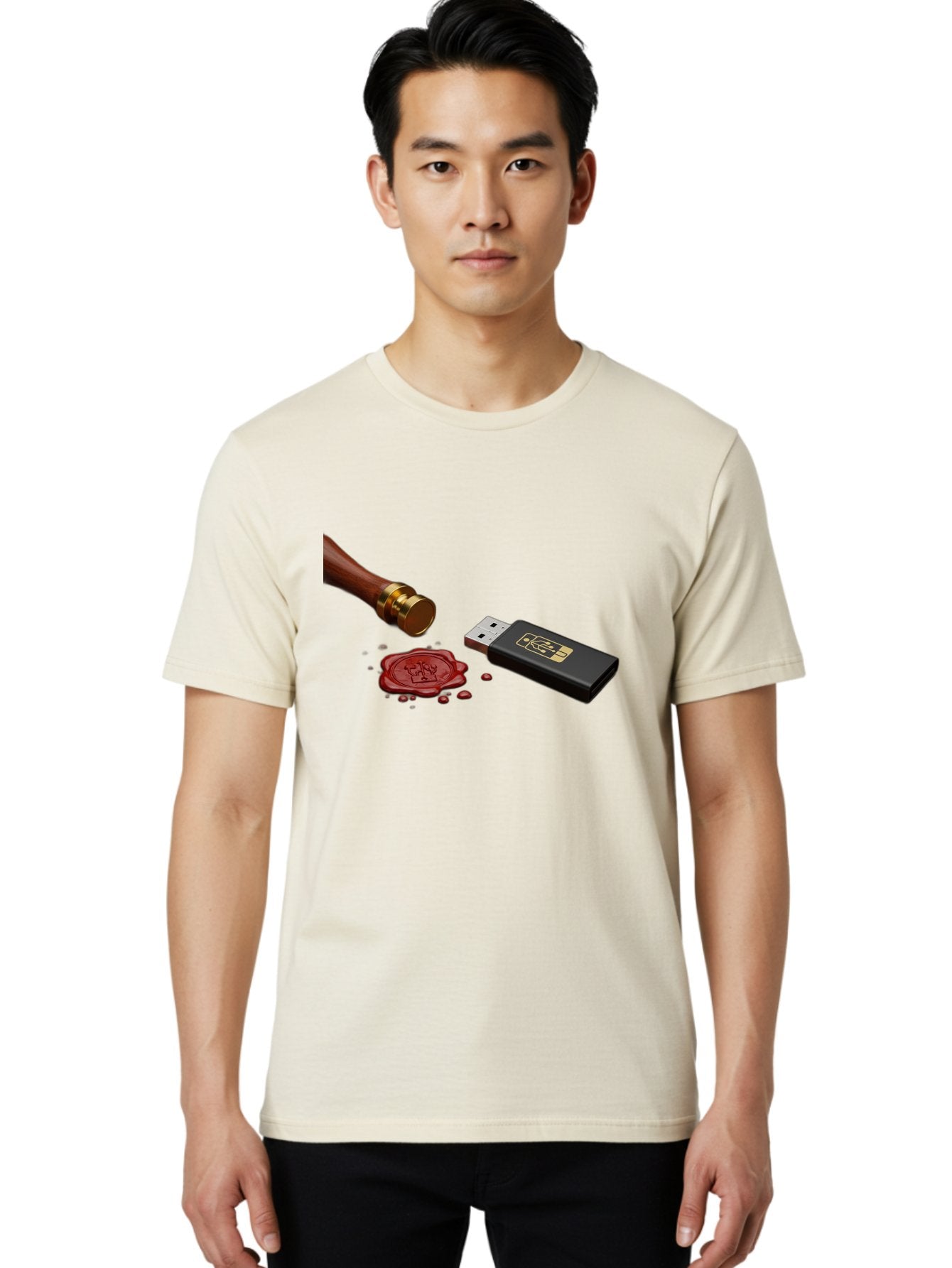 Usb-With-Seal Men'S Graphic Tee, 100% Cotton, Comfortable Casual Summer Wear, Machine Washable, Vintage Camera, Old Camera, Antique Camera, Black Camera, Classic Photography, Photography Equipment, Nostalgic Device, Film Camera, Camera Art Bah308 23