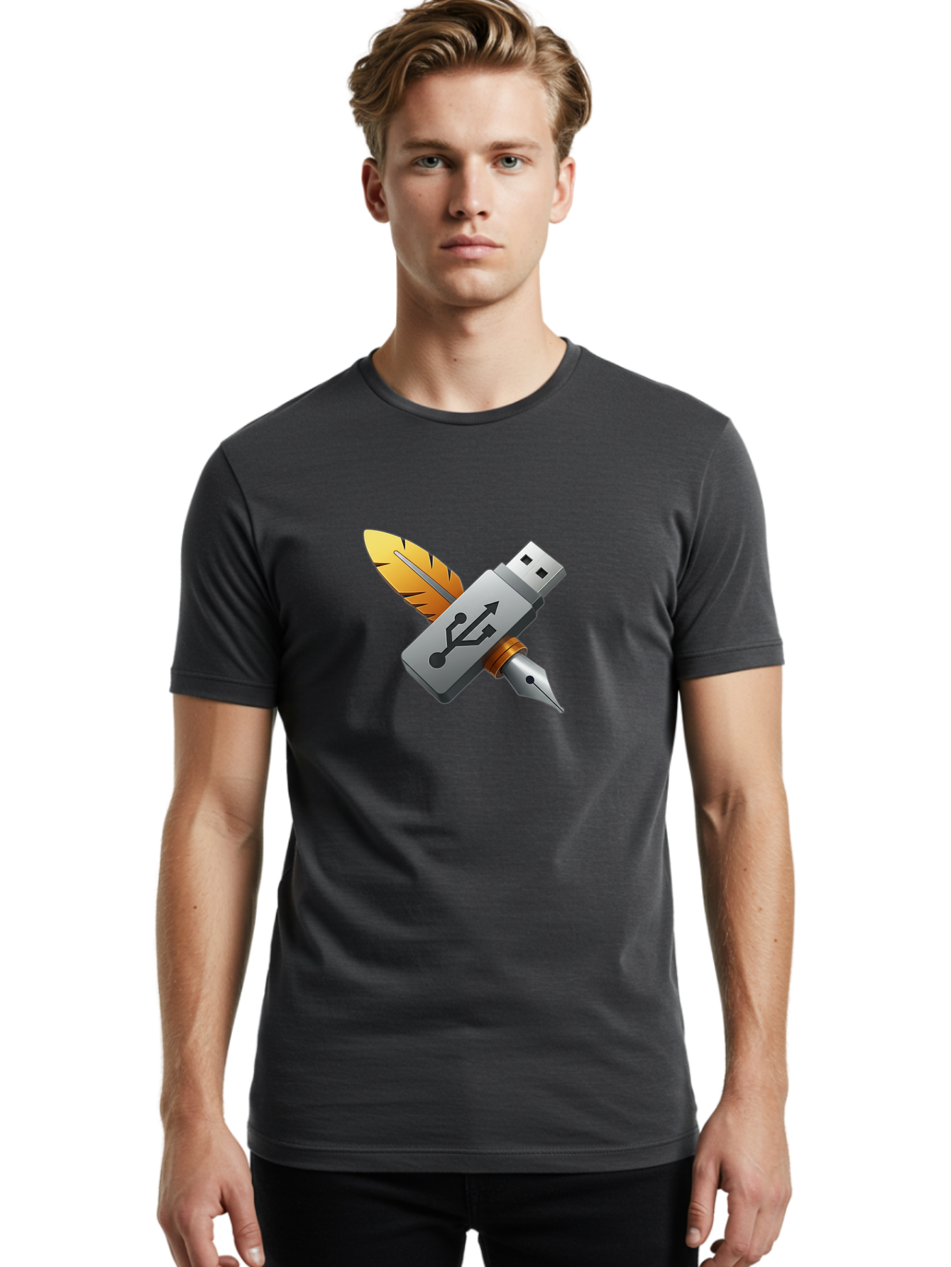Usb Men'S Graphic Tee, 100% Cotton, Comfortable Casual Summer Wear, Machine Washable, Vintage Camera, Old Camera, Antique Camera, Black Camera, Classic Photography, Photography Equipment, Nostalgic Device, Film Camera, Camera Art Bah309 18