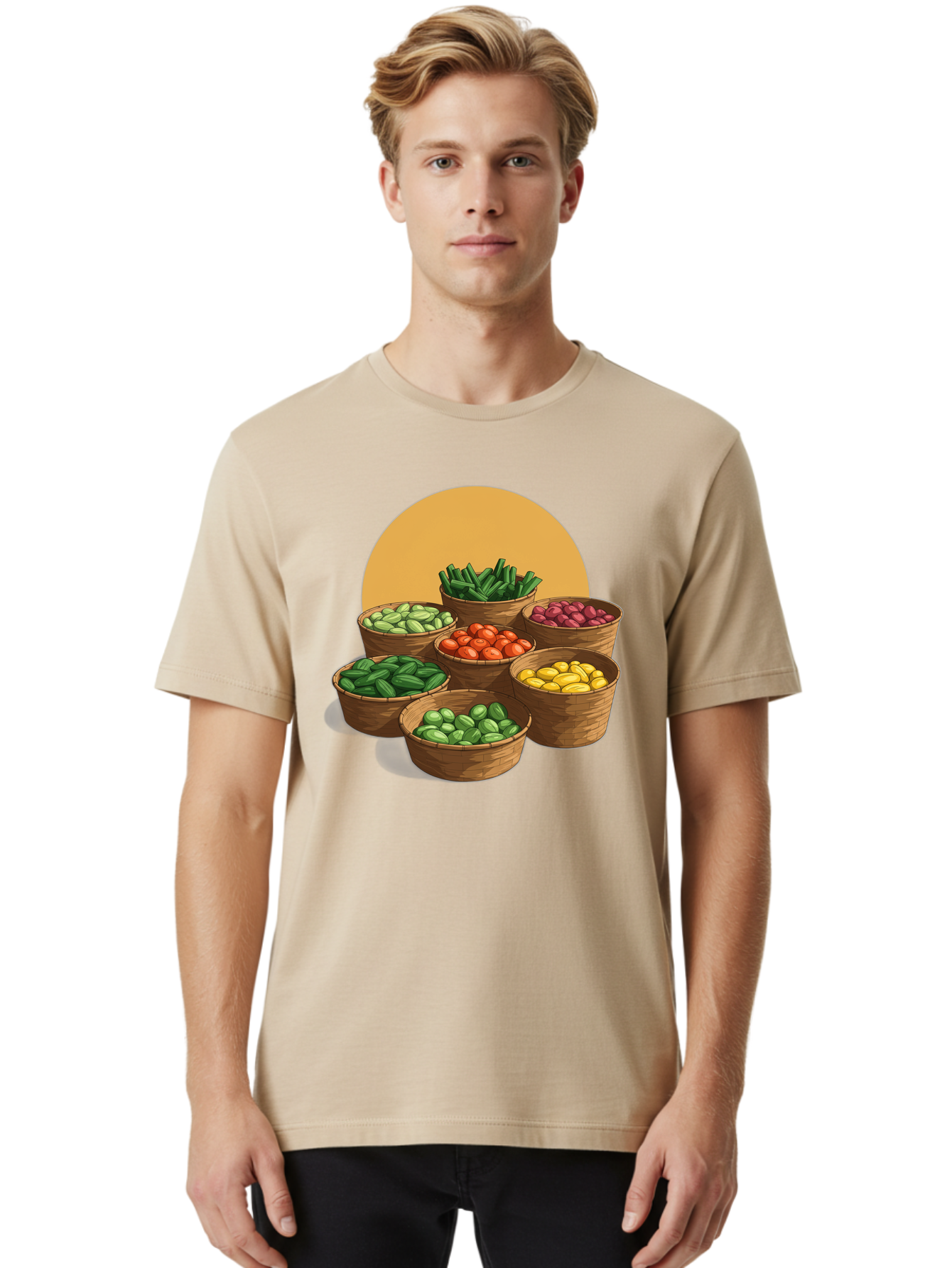 Vegetable-Baskets-1 Men'S Graphic Tee, 100% Cotton, Comfortable Casual Summer Wear, Machine Washable, Vintage Camera, Old Camera, Antique Camera, Black Camera, Classic Photography, Photography Equipment, Nostalgic Device, Film Camera, Bah311 23