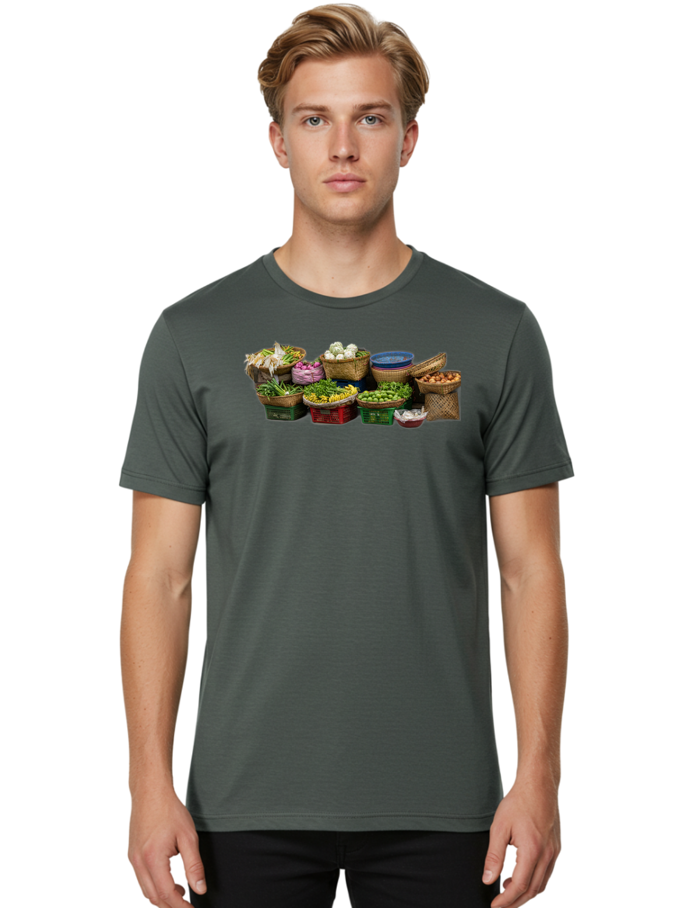 Vegetables-In-Baskets Men'S Graphic Tee, 100% Cotton, Comfortable Casual Summer Wear, Machine Washable, Vintage Camera, Old Camera, Antique Camera, Black Camera, Classic Photography, Photography Equipment, Nostalgic Device, Film Camera, Bah314 16