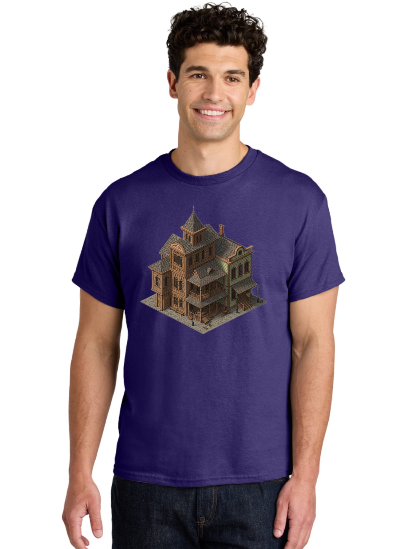 Victorian-House-1 Men'S Graphic Tee, 100% Cotton, Comfortable Casual Summer Wear, Machine Washable, Vintage Camera, Old Camera, Antique Camera, Black Camera, Classic Photography, Photography Equipment, Nostalgic Device, Film Camera, Camera Art Bah315 24