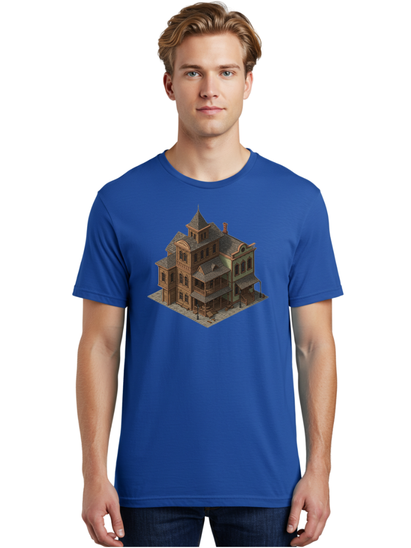 Victorian-House-1 Men'S Graphic Tee, 100% Cotton, Comfortable Casual Summer Wear, Machine Washable, Vintage Camera, Old Camera, Antique Camera, Black Camera, Classic Photography, Photography Equipment, Nostalgic Device, Film Camera, Camera Art Bah315 23