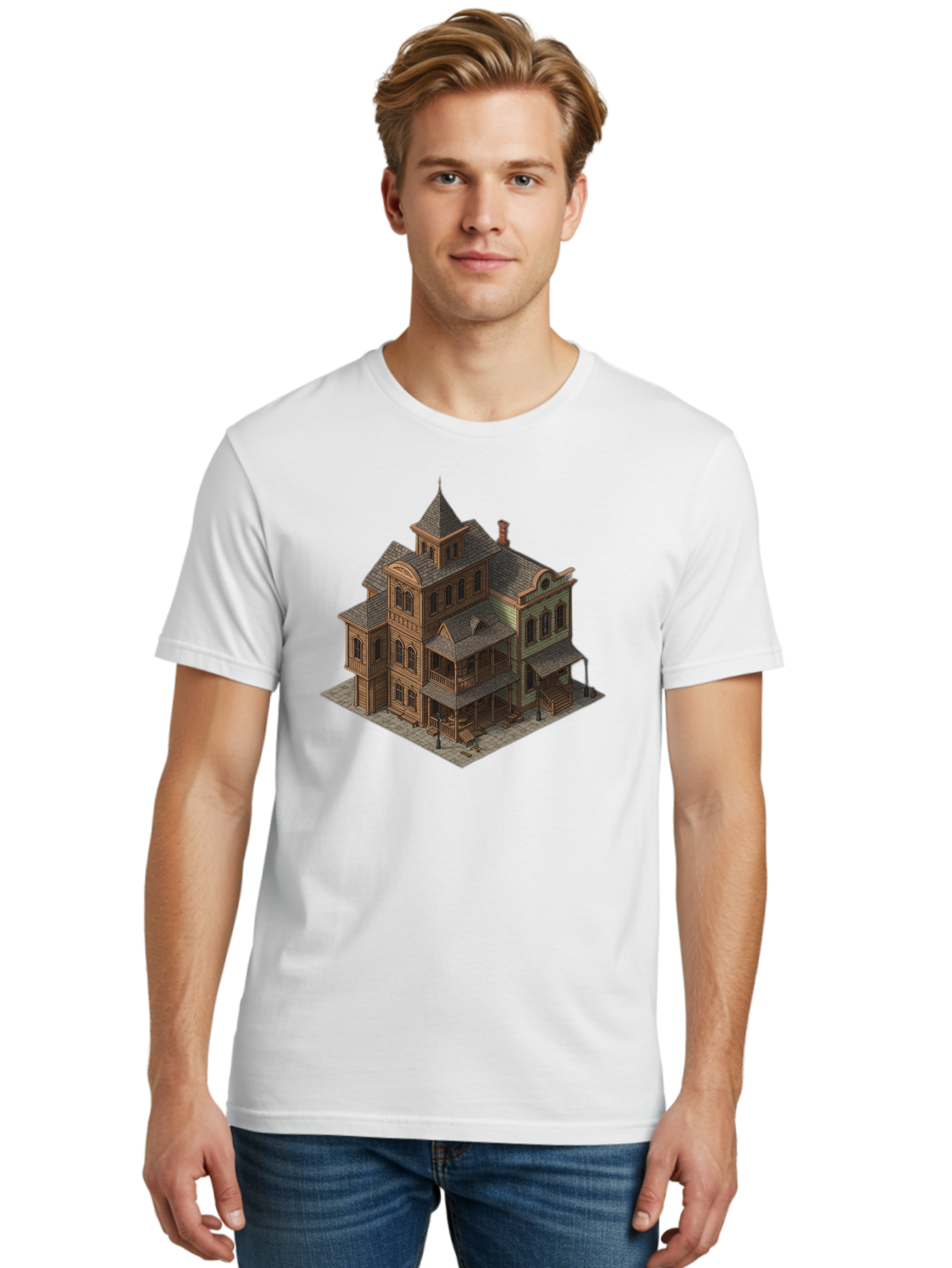 Victorian-House-1 Men'S Graphic Tee, 100% Cotton, Comfortable Casual Summer Wear, Machine Washable, Vintage Camera, Old Camera, Antique Camera, Black Camera, Classic Photography, Photography Equipment, Nostalgic Device, Film Camera, Camera Art Bah315 22