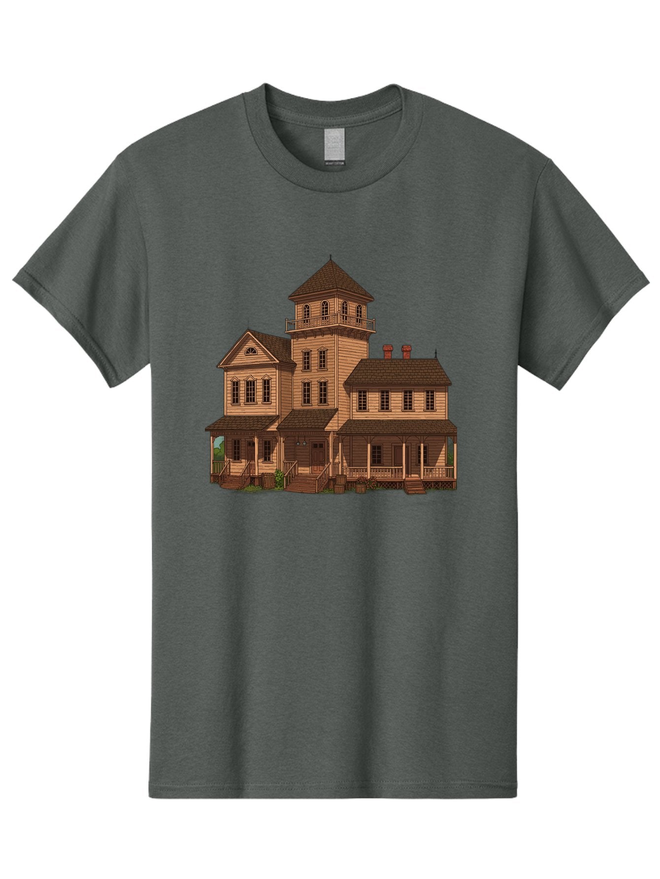 Victorian-Mansion-1 Men'S Graphic Tee, 100% Cotton, Comfortable Casual Summer Wear, Machine Washable, Vintage Camera, Old Camera, Antique Camera, Black Camera, Classic Photography, Photography Equipment, Nostalgic Device, Film Camera, Bah317 7