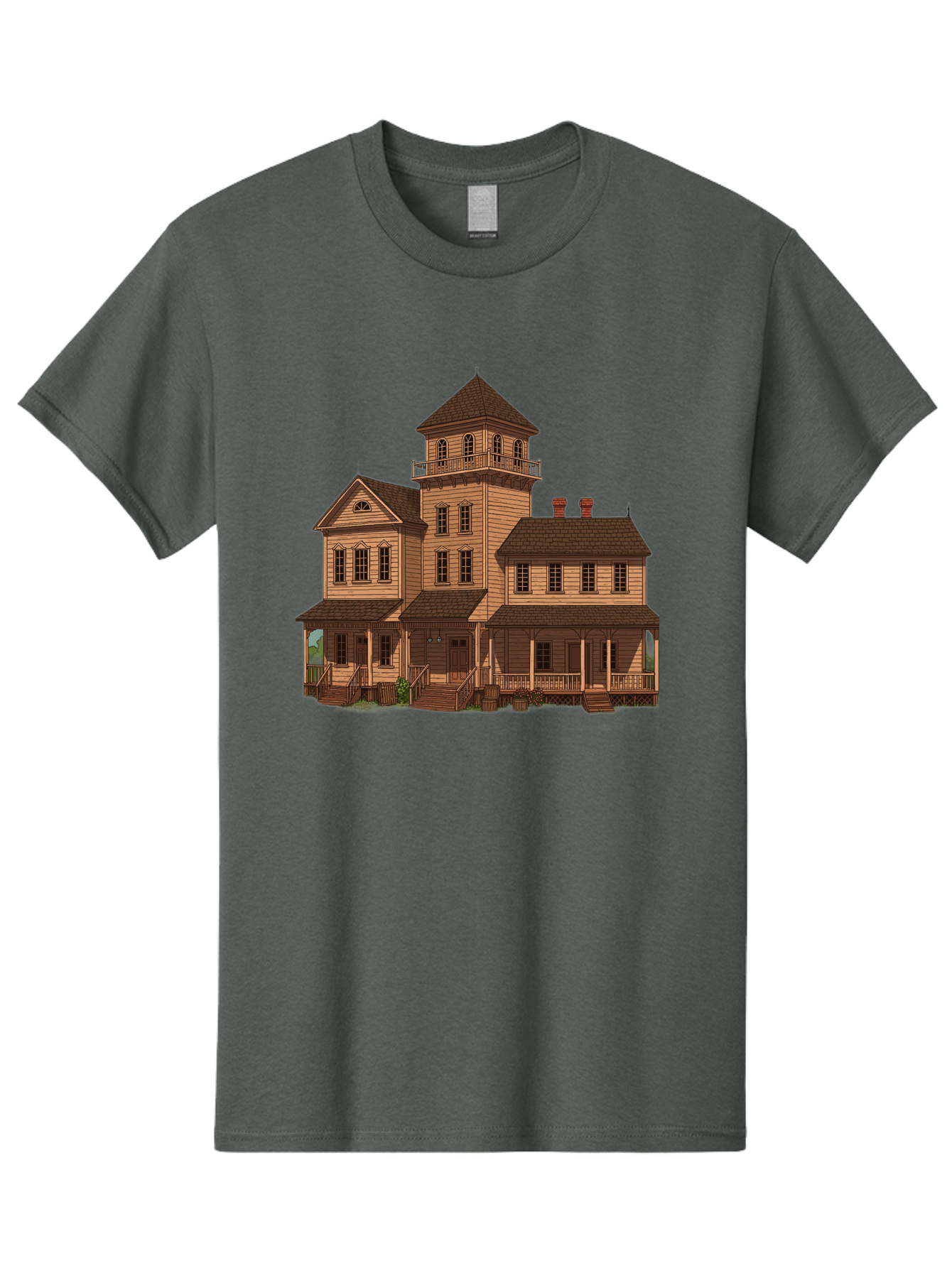 Victorian-Mansion-1 Men'S Graphic Tee, 100% Cotton, Comfortable Casual Summer Wear, Machine Washable, Vintage Camera, Old Camera, Antique Camera, Black Camera, Classic Photography, Photography Equipment, Nostalgic Device, Film Camera, Bah317 13