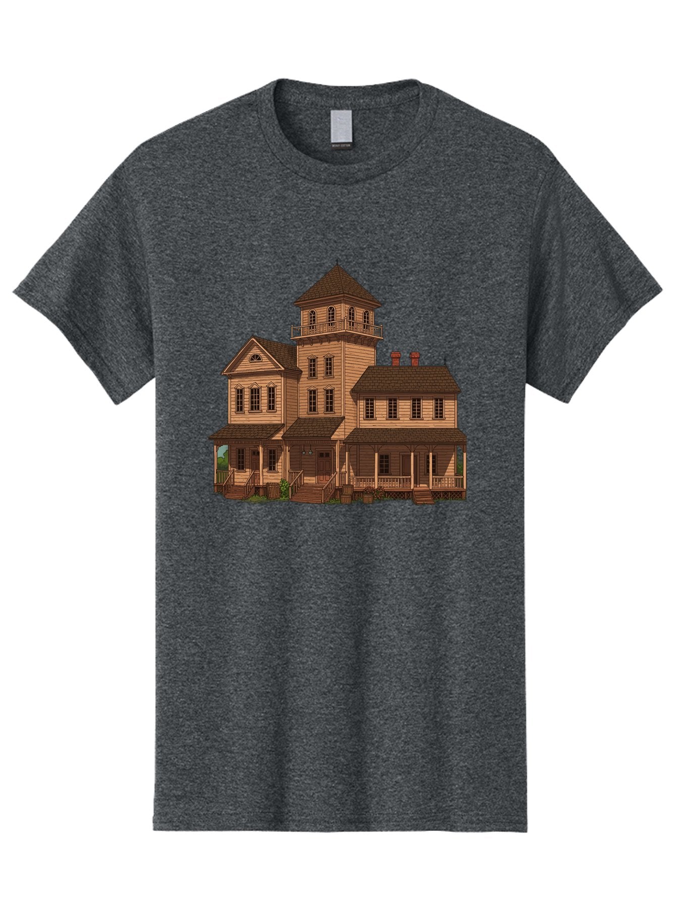 Victorian-Mansion-1 Men'S Graphic Tee, 100% Cotton, Comfortable Casual Summer Wear, Machine Washable, Vintage Camera, Old Camera, Antique Camera, Black Camera, Classic Photography, Photography Equipment, Nostalgic Device, Film Camera, Bah317 4