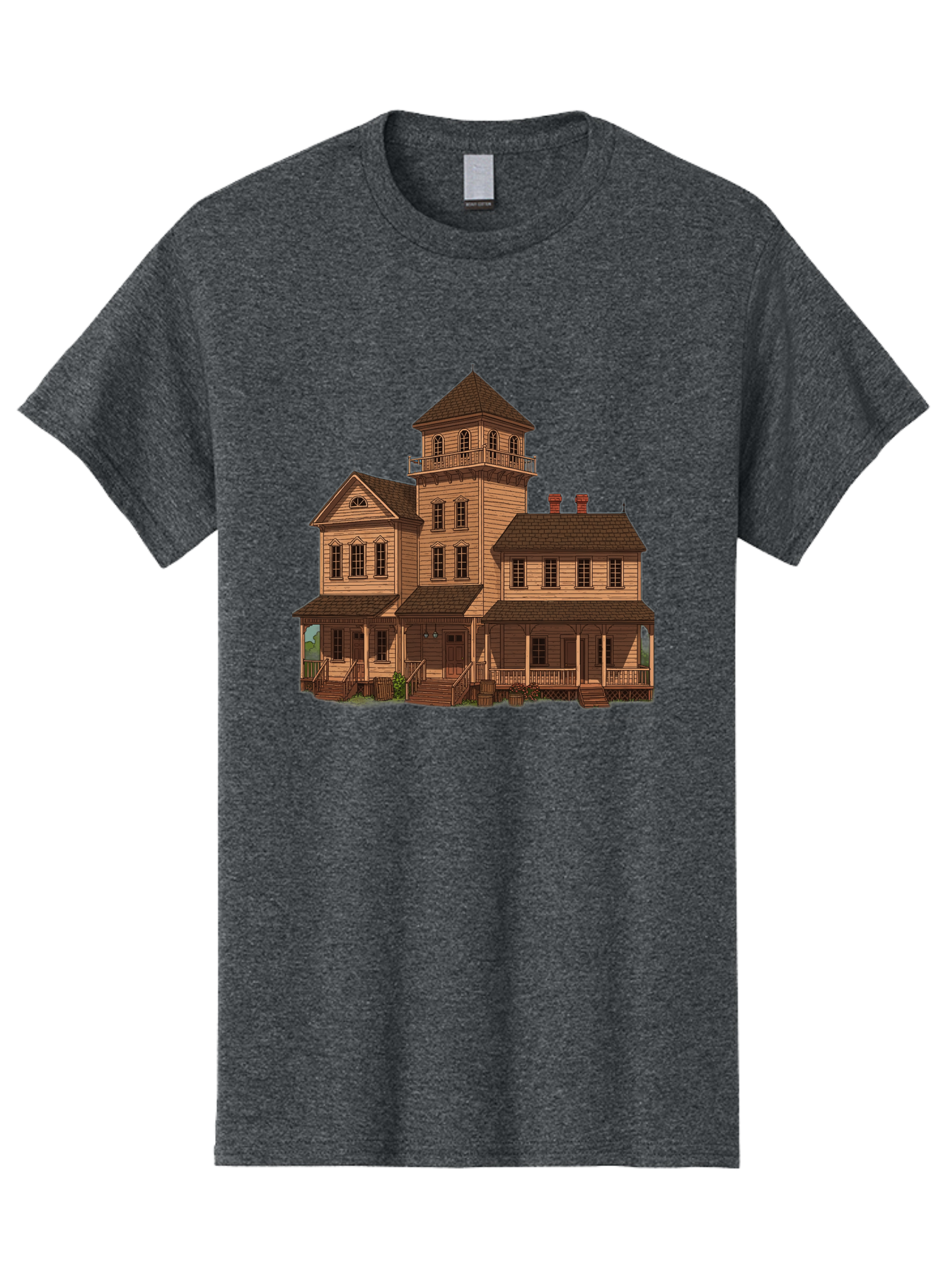 Victorian-Mansion-1 Men'S Graphic Tee, 100% Cotton, Comfortable Casual Summer Wear, Machine Washable, Vintage Camera, Old Camera, Antique Camera, Black Camera, Classic Photography, Photography Equipment, Nostalgic Device, Film Camera, Bah317 12