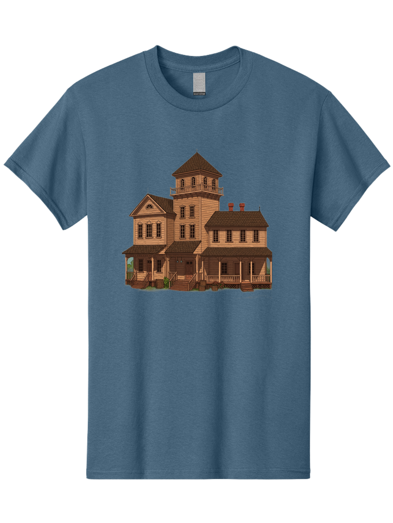 Victorian-Mansion-1 Men'S Graphic Tee, 100% Cotton, Comfortable Casual Summer Wear, Machine Washable, Vintage Camera, Old Camera, Antique Camera, Black Camera, Classic Photography, Photography Equipment, Nostalgic Device, Film Camera, Bah317 8