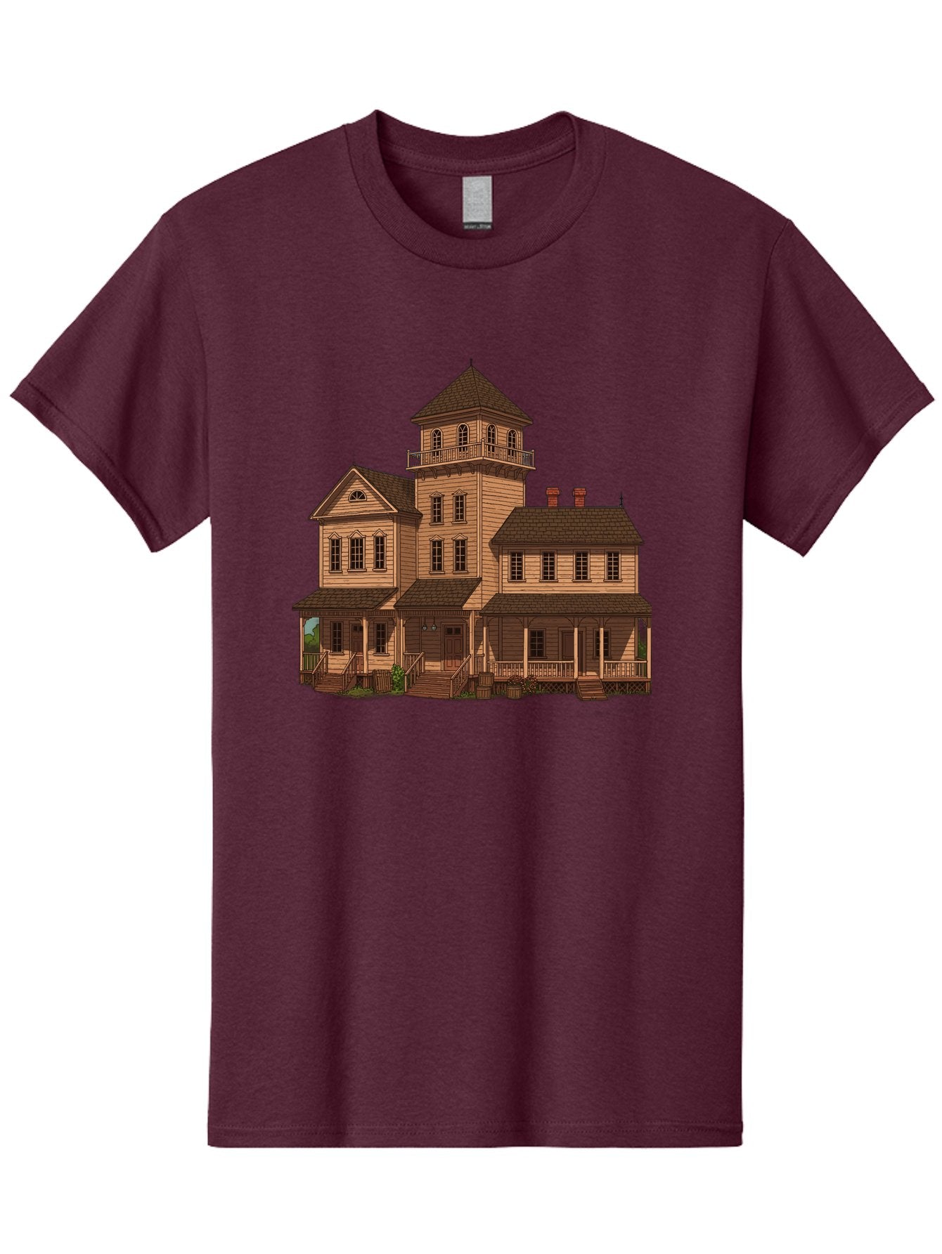 Victorian-Mansion-1 Men'S Graphic Tee, 100% Cotton, Comfortable Casual Summer Wear, Machine Washable, Vintage Camera, Old Camera, Antique Camera, Black Camera, Classic Photography, Photography Equipment, Nostalgic Device, Film Camera, Bah317 11
