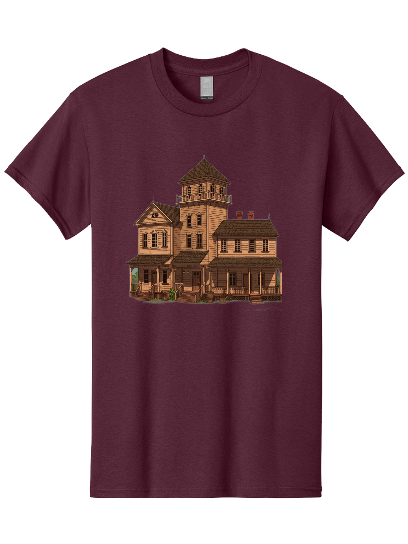 Victorian-Mansion-1 Men'S Graphic Tee, 100% Cotton, Comfortable Casual Summer Wear, Machine Washable, Vintage Camera, Old Camera, Antique Camera, Black Camera, Classic Photography, Photography Equipment, Nostalgic Device, Film Camera, Bah317 4