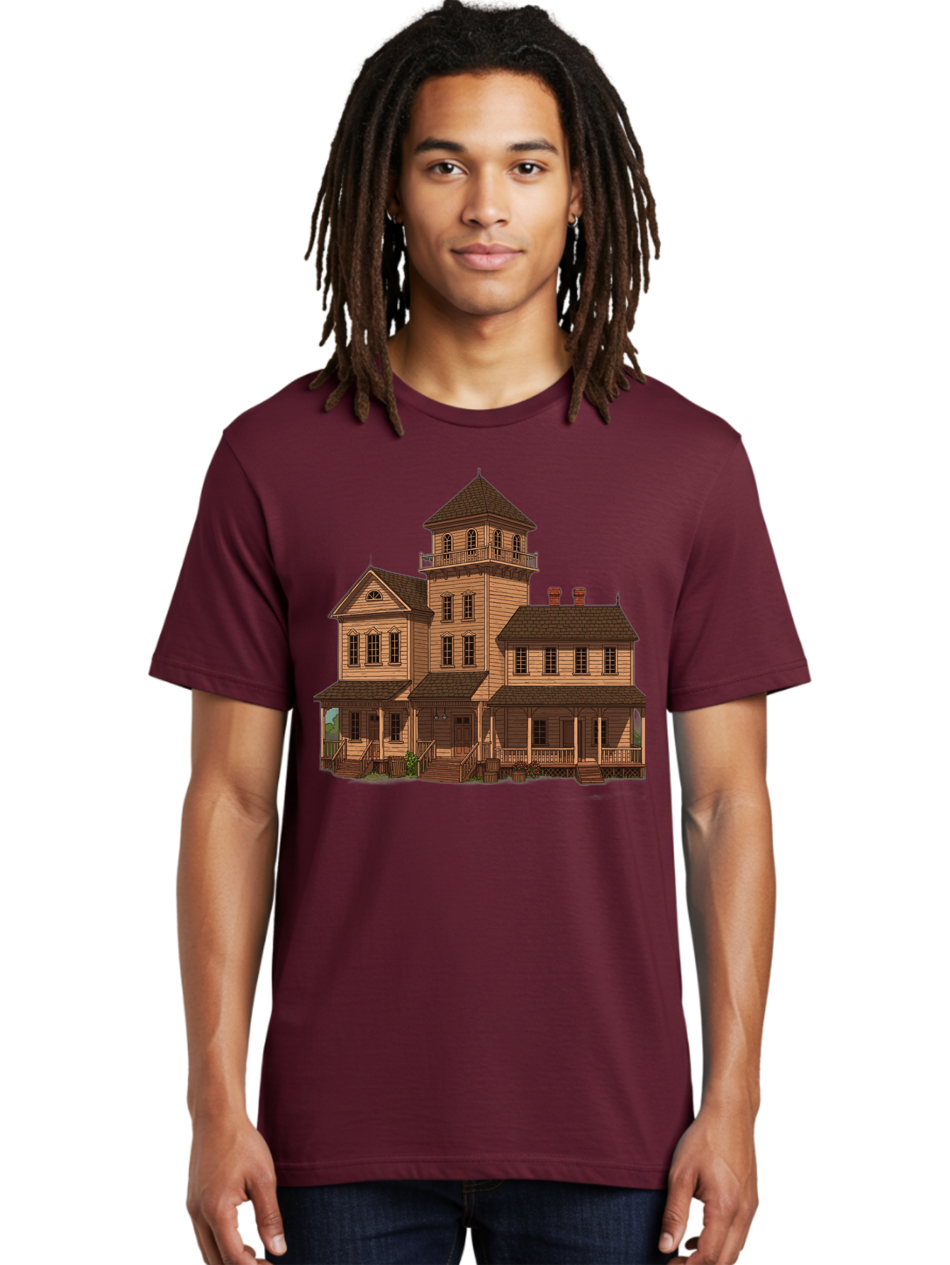 Victorian-Mansion-1 Men'S Graphic Tee, 100% Cotton, Comfortable Casual Summer Wear, Machine Washable, Vintage Camera, Old Camera, Antique Camera, Black Camera, Classic Photography, Photography Equipment, Nostalgic Device, Film Camera, Bah317 19