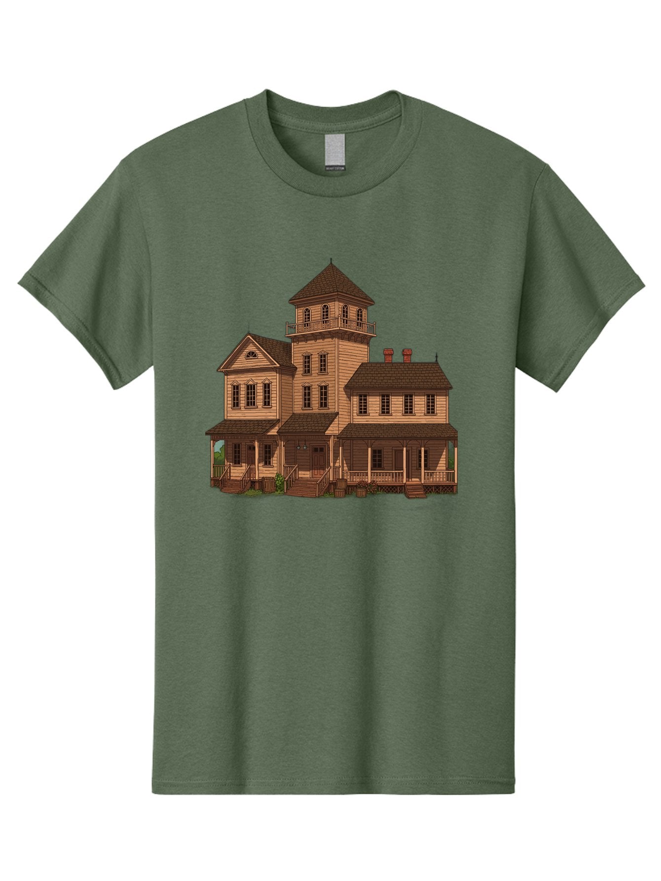 Victorian-Mansion-1 Men'S Graphic Tee, 100% Cotton, Comfortable Casual Summer Wear, Machine Washable, Vintage Camera, Old Camera, Antique Camera, Black Camera, Classic Photography, Photography Equipment, Nostalgic Device, Film Camera, Bah317 9