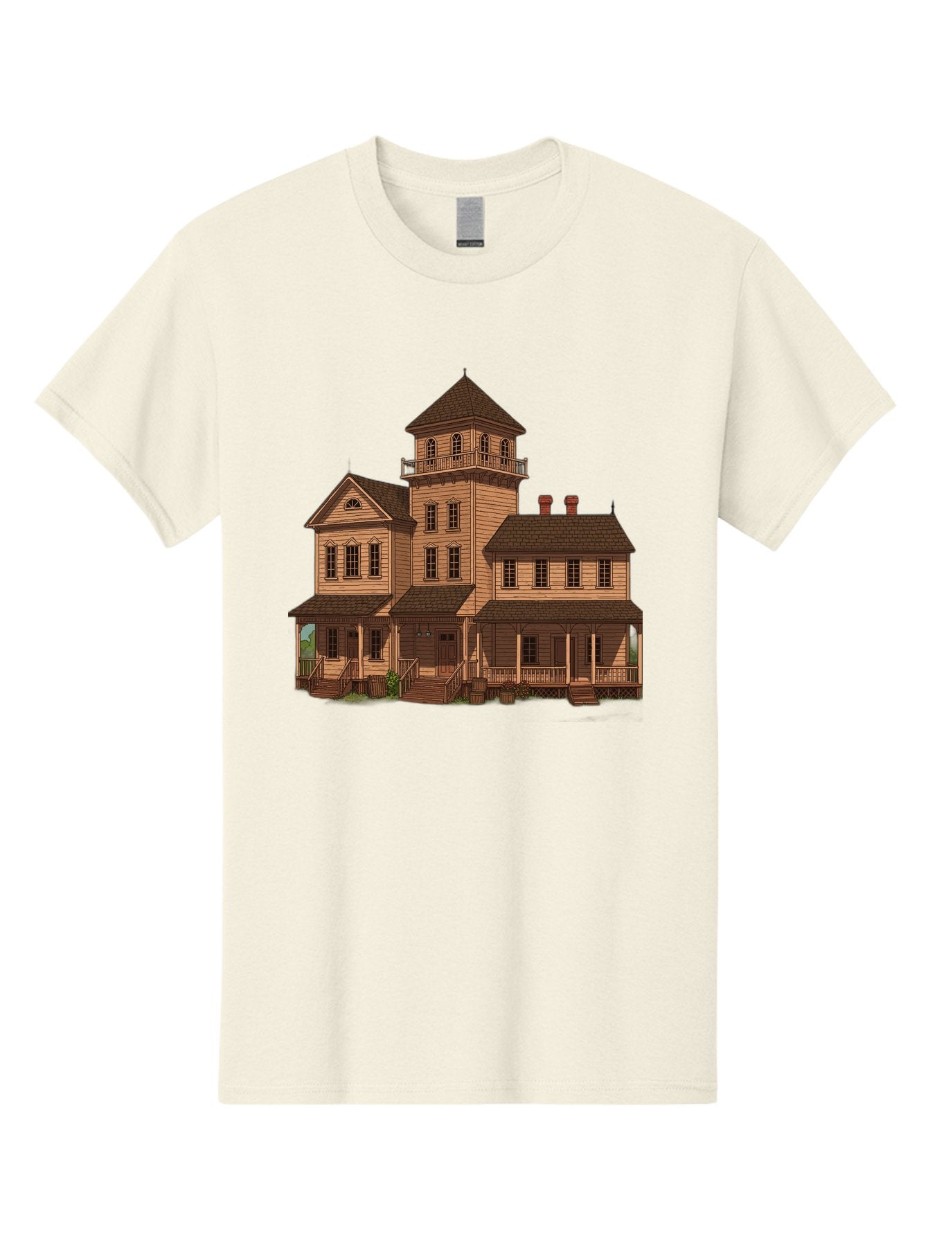 Victorian-Mansion-1 Men'S Graphic Tee, 100% Cotton, Comfortable Casual Summer Wear, Machine Washable, Vintage Camera, Old Camera, Antique Camera, Black Camera, Classic Photography, Photography Equipment, Nostalgic Device, Film Camera, Bah317 3
