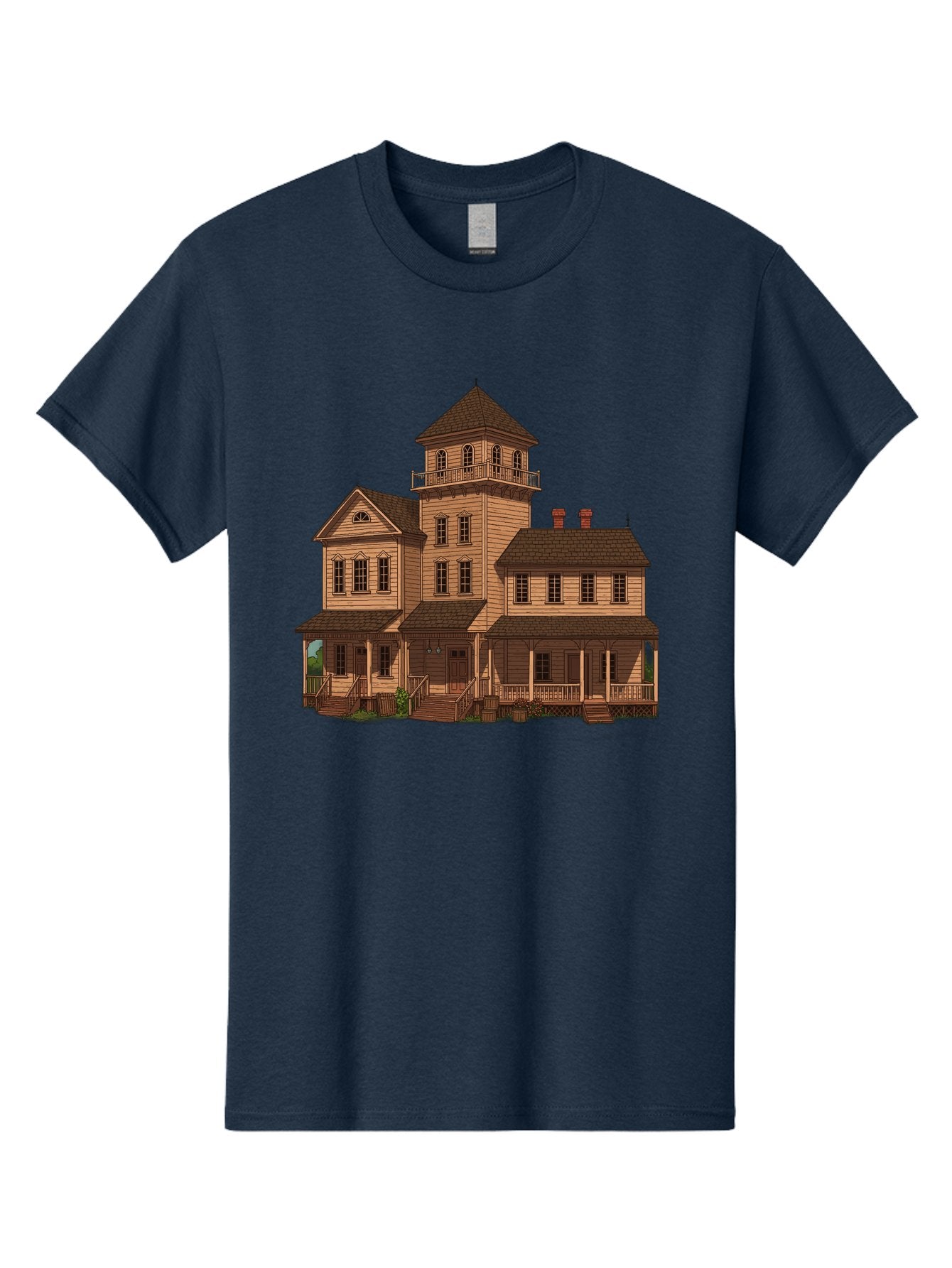 Victorian-Mansion-1 Men'S Graphic Tee, 100% Cotton, Comfortable Casual Summer Wear, Machine Washable, Vintage Camera, Old Camera, Antique Camera, Black Camera, Classic Photography, Photography Equipment, Nostalgic Device, Film Camera, Bah317 14