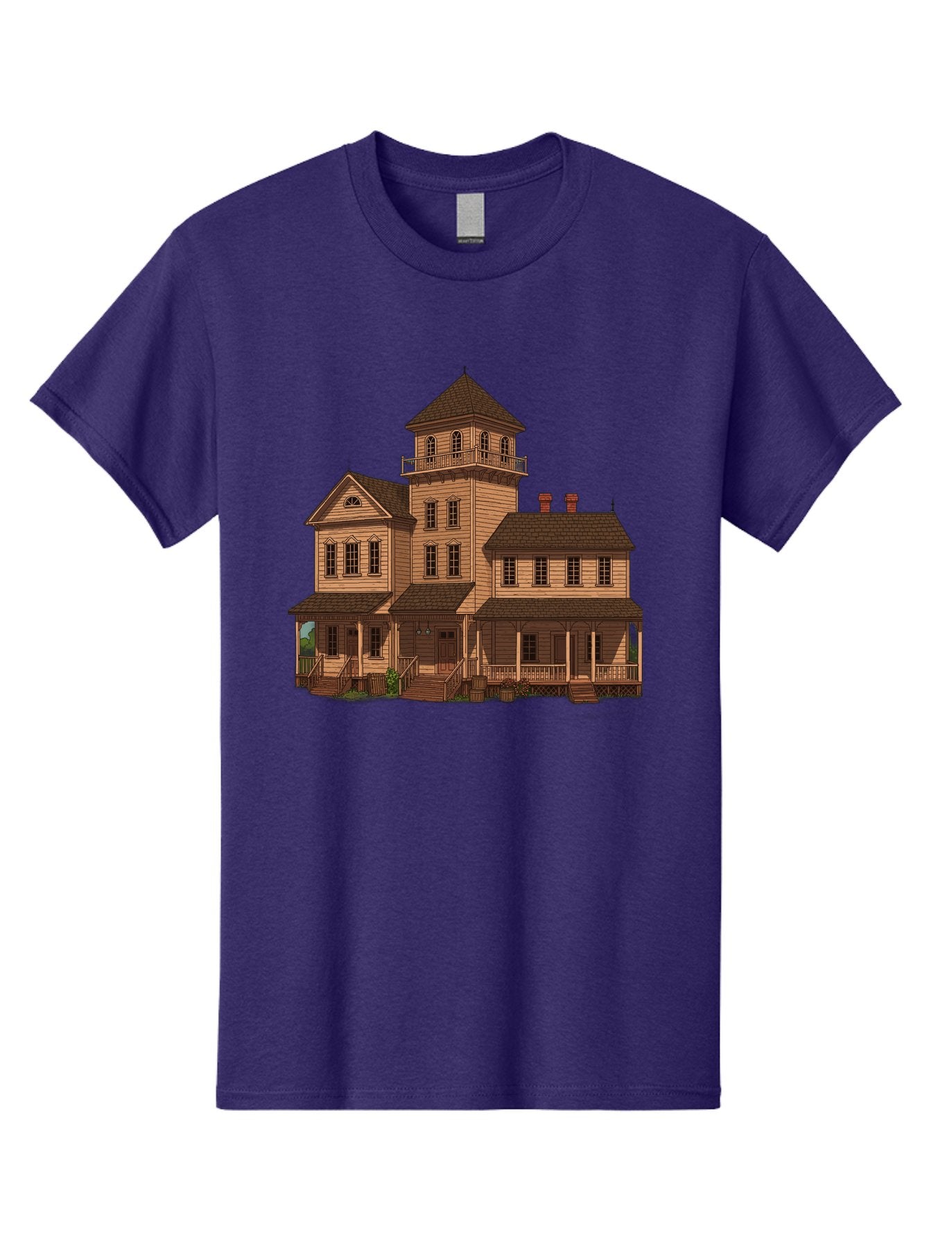 Victorian-Mansion-1 Men'S Graphic Tee, 100% Cotton, Comfortable Casual Summer Wear, Machine Washable, Vintage Camera, Old Camera, Antique Camera, Black Camera, Classic Photography, Photography Equipment, Nostalgic Device, Film Camera, Bah317 8