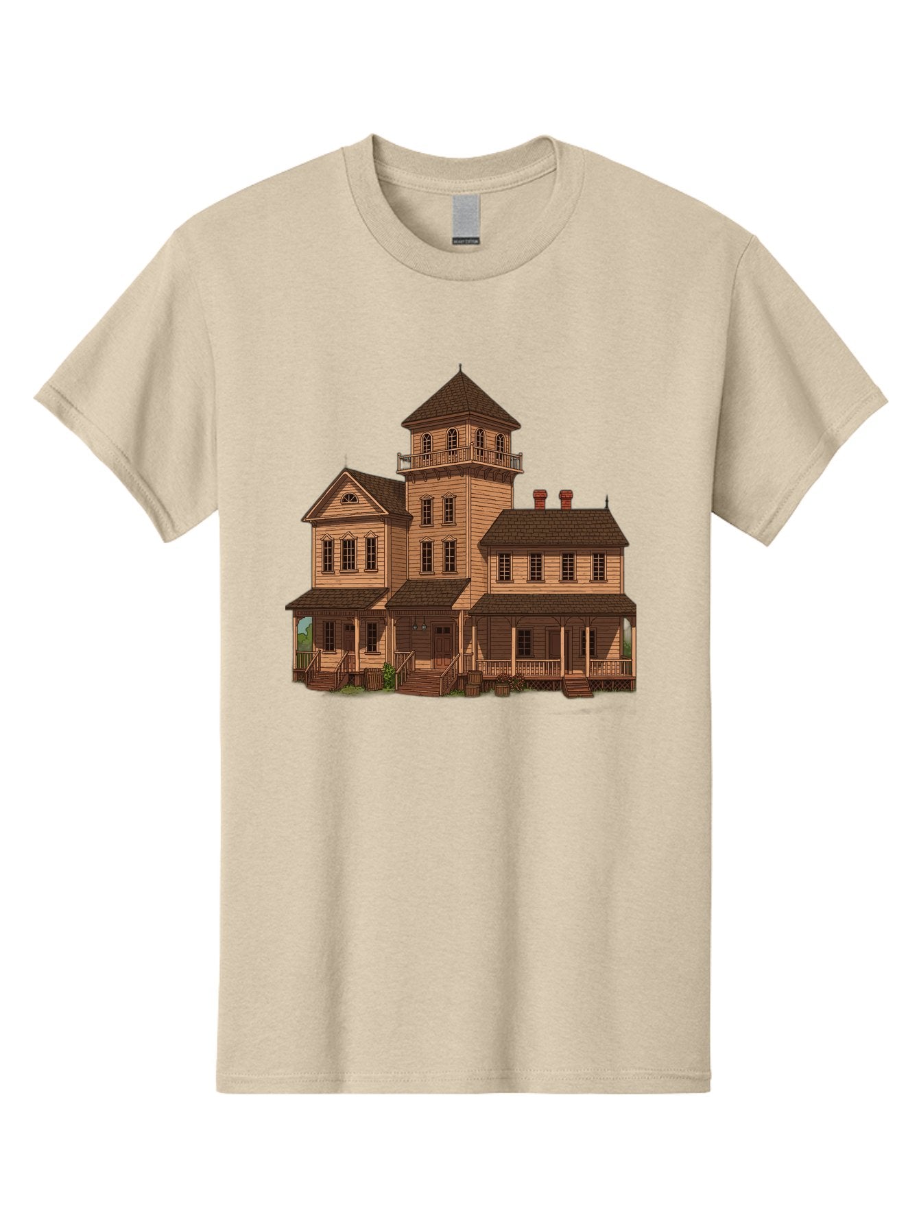 Victorian-Mansion-1 Men'S Graphic Tee, 100% Cotton, Comfortable Casual Summer Wear, Machine Washable, Vintage Camera, Old Camera, Antique Camera, Black Camera, Classic Photography, Photography Equipment, Nostalgic Device, Film Camera, Bah317 6