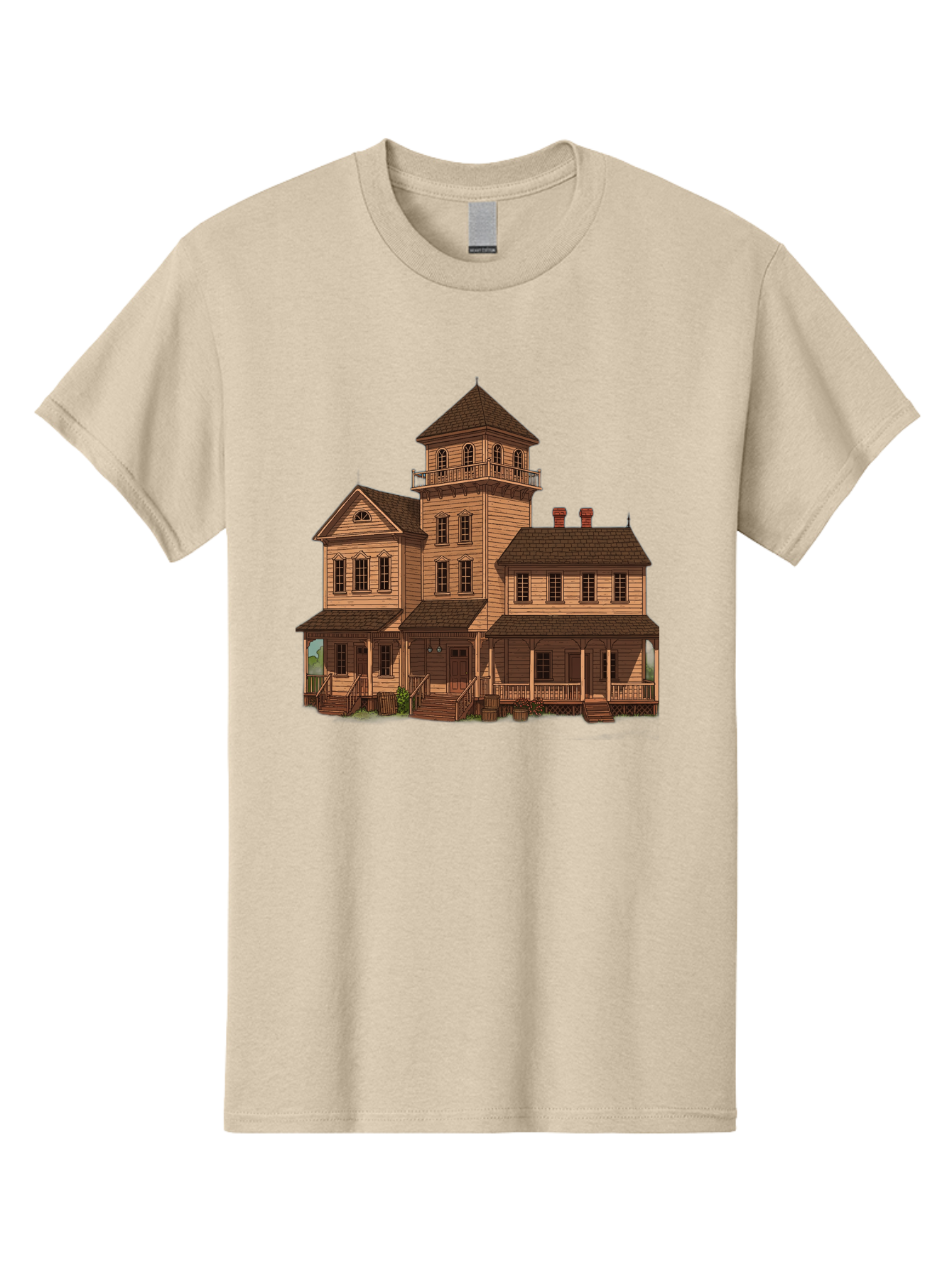 Victorian-Mansion-1 Men'S Graphic Tee, 100% Cotton, Comfortable Casual Summer Wear, Machine Washable, Vintage Camera, Old Camera, Antique Camera, Black Camera, Classic Photography, Photography Equipment, Nostalgic Device, Film Camera, Bah317 7