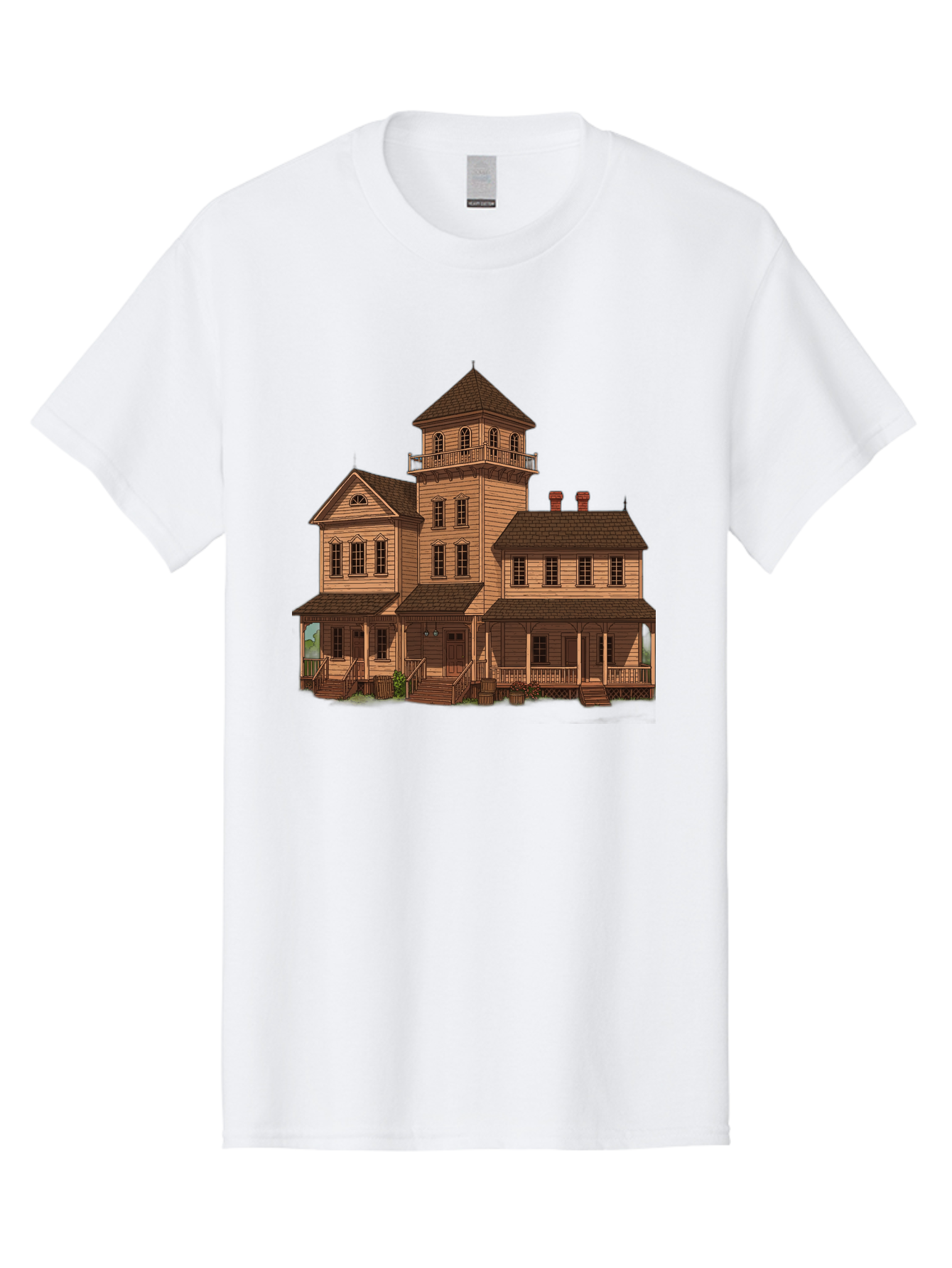 Victorian-Mansion-1 Men'S Graphic Tee, 100% Cotton, Comfortable Casual Summer Wear, Machine Washable, Vintage Camera, Old Camera, Antique Camera, Black Camera, Classic Photography, Photography Equipment, Nostalgic Device, Film Camera, Bah317 10