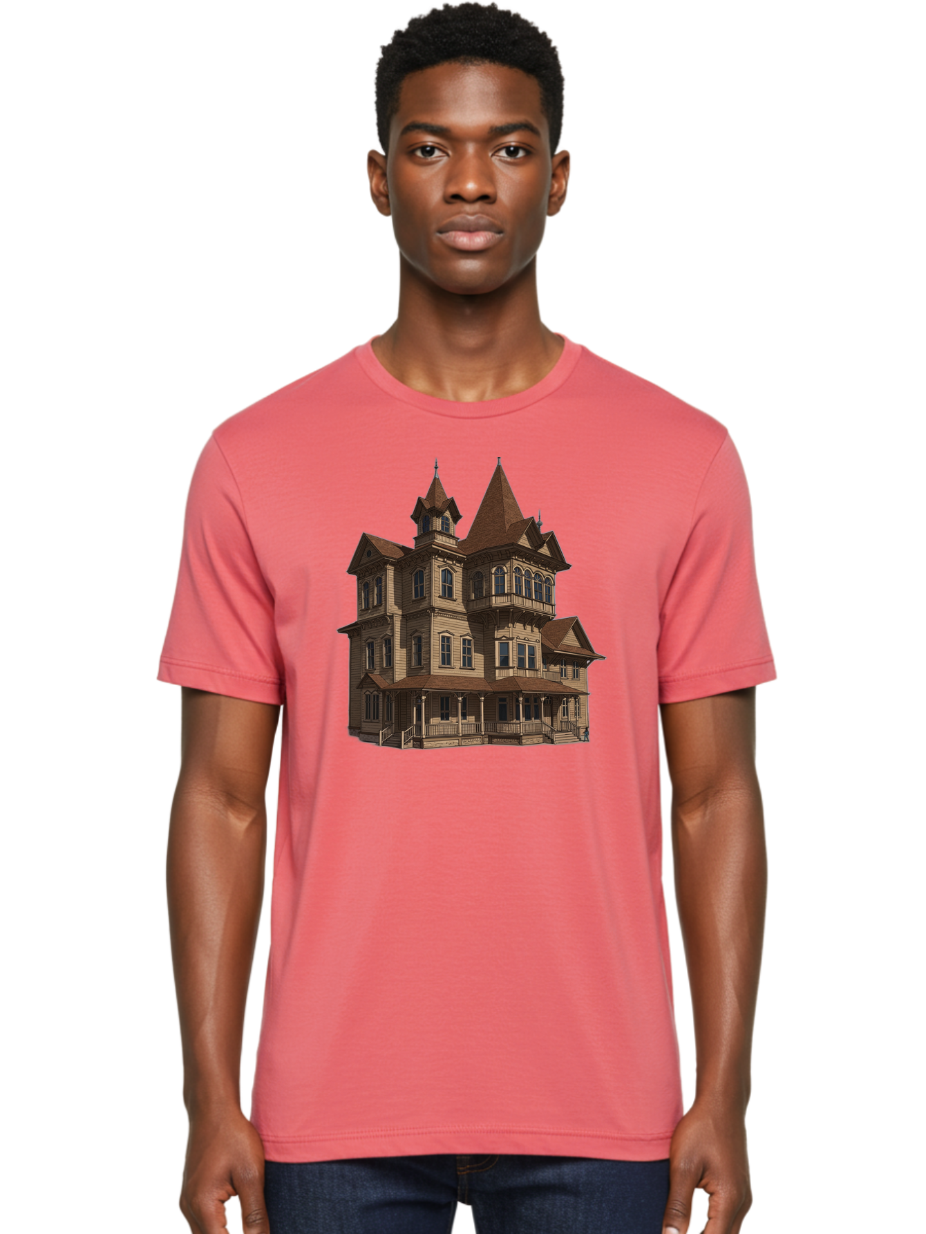 Victorian-Mansion Men'S Graphic Tee, 100% Cotton, Comfortable Casual Summer Wear, Machine Washable, Vintage Camera, Old Camera, Antique Camera, Black Camera, Classic Photography, Photography Equipment, Nostalgic Device, Film Camera, Camera Art Bah318 24