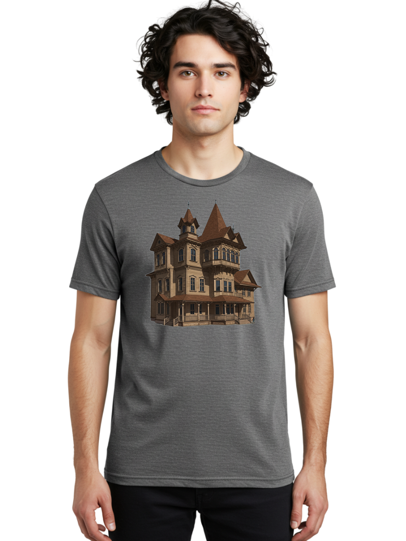 Victorian-Mansion Men'S Graphic Tee, 100% Cotton, Comfortable Casual Summer Wear, Machine Washable, Vintage Camera, Old Camera, Antique Camera, Black Camera, Classic Photography, Photography Equipment, Nostalgic Device, Film Camera, Camera Art Bah318 20