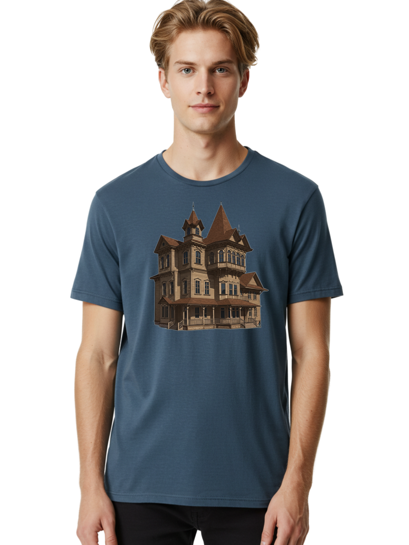 Victorian-Mansion Men'S Graphic Tee, 100% Cotton, Comfortable Casual Summer Wear, Machine Washable, Vintage Camera, Old Camera, Antique Camera, Black Camera, Classic Photography, Photography Equipment, Nostalgic Device, Film Camera, Camera Art Bah318 27