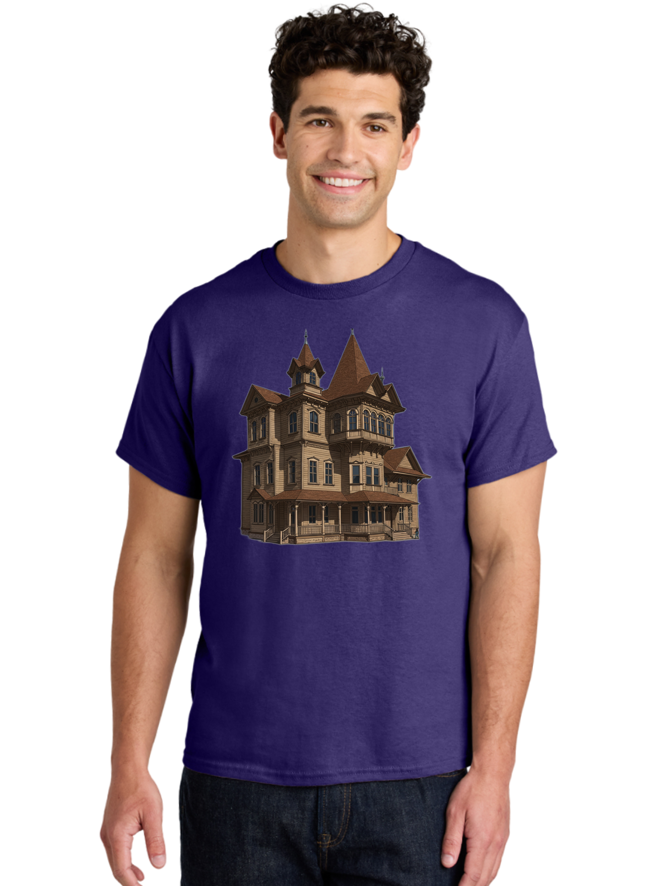 Victorian-Mansion Men'S Graphic Tee, 100% Cotton, Comfortable Casual Summer Wear, Machine Washable, Vintage Camera, Old Camera, Antique Camera, Black Camera, Classic Photography, Photography Equipment, Nostalgic Device, Film Camera, Camera Art Bah318 21
