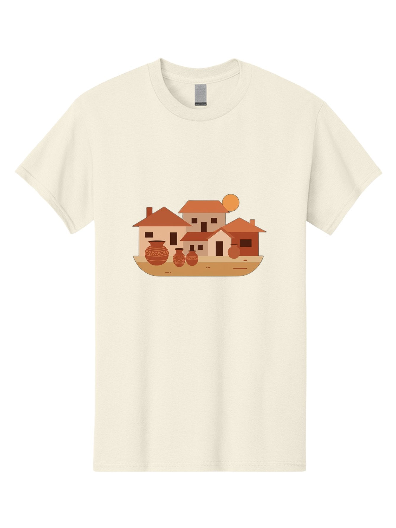 Village-Scene-1 Men'S Graphic Tee, 100% Cotton, Comfortable Casual Summer Wear, Machine Washable, Vintage Camera, Old Camera, Antique Camera, Black Camera, Classic Photography, Photography Equipment, Nostalgic Device, Film Camera, Camera Art Bah339 13