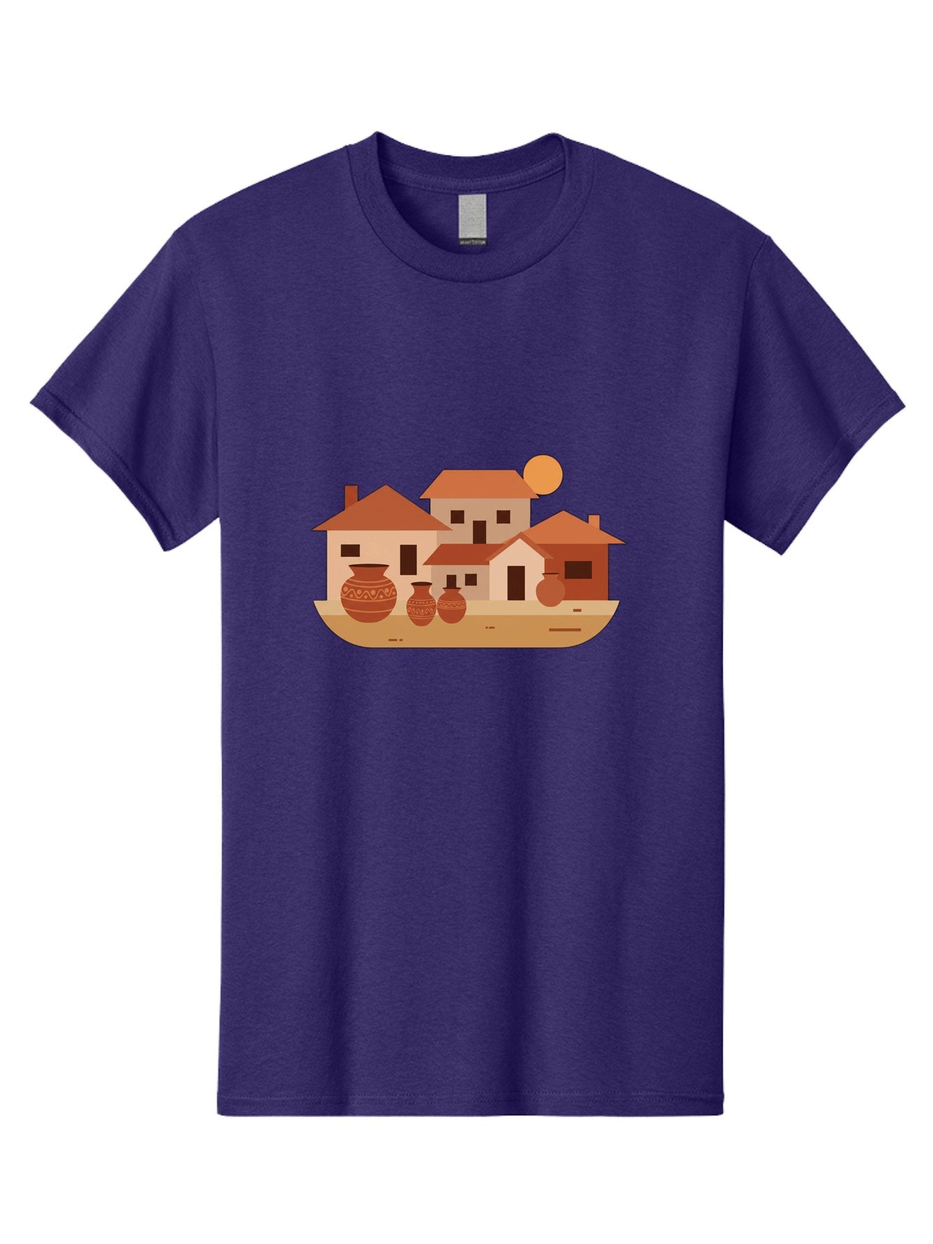 Village-Scene-1 Men'S Graphic Tee, 100% Cotton, Comfortable Casual Summer Wear, Machine Washable, Vintage Camera, Old Camera, Antique Camera, Black Camera, Classic Photography, Photography Equipment, Nostalgic Device, Film Camera, Camera Art Bah339 4