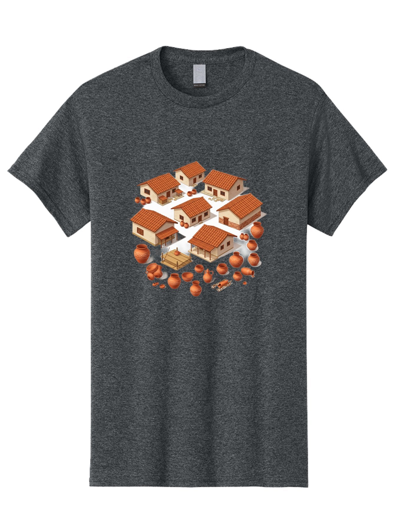 Village-Scene Men'S Graphic Tee, 100% Cotton, Comfortable Casual Summer Wear, Machine Washable, Vintage Camera, Old Camera, Antique Camera, Black Camera, Classic Photography, Photography Equipment, Nostalgic Device, Film Camera, Camera Art Bah340 6