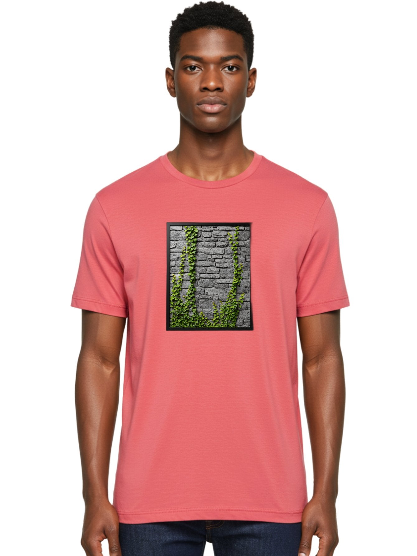 Vines-On-Stone-Wall Men'S Graphic Tee, 100% Cotton, Comfortable Casual Summer Wear, Machine Washable, Vintage Camera, Old Camera, Antique Camera, Black Camera, Classic Photography, Photography Equipment, Nostalgic Device, Film Camera, Bah342 17