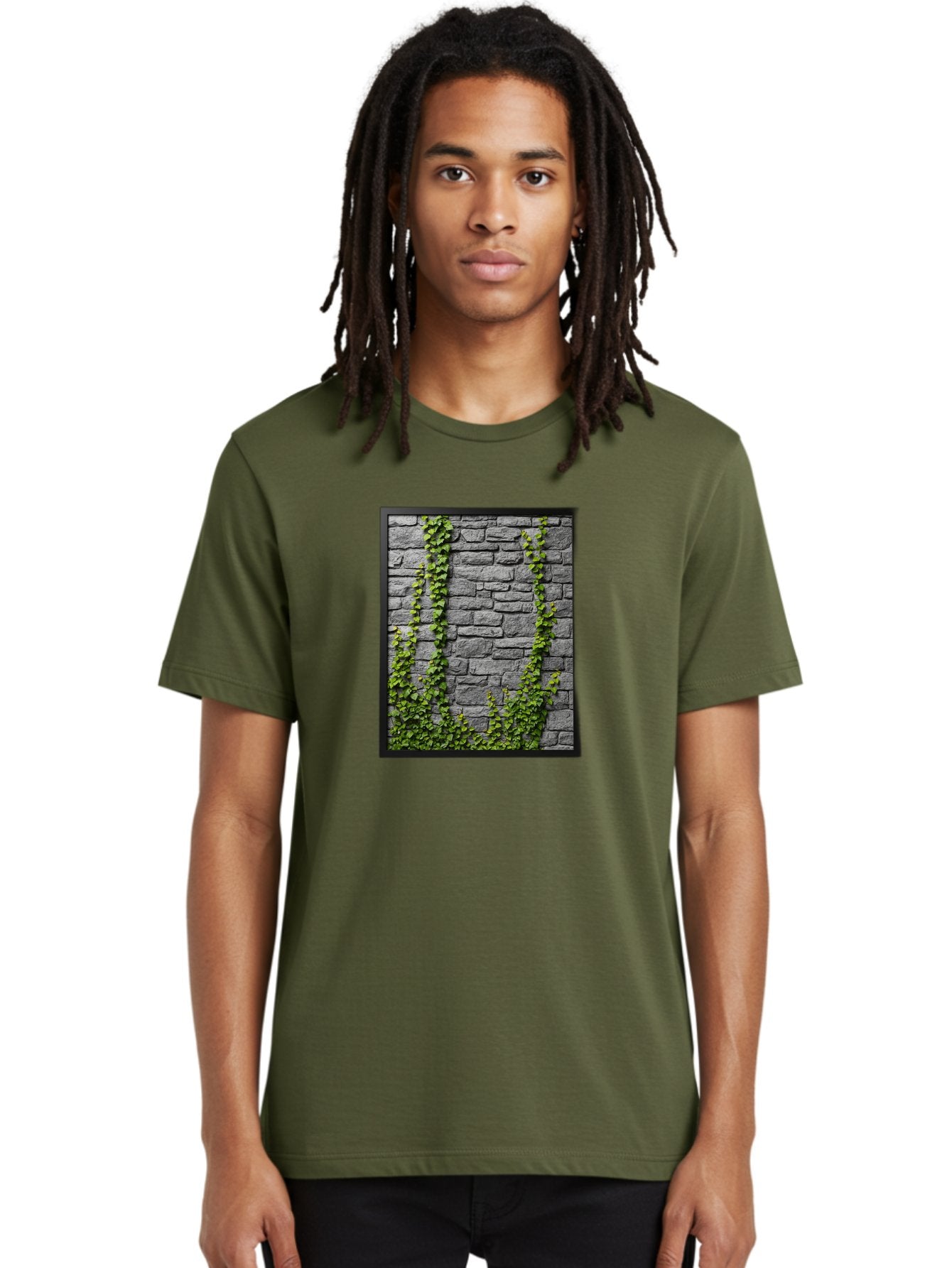 Vines-On-Stone-Wall Men'S Graphic Tee, 100% Cotton, Comfortable Casual Summer Wear, Machine Washable, Vintage Camera, Old Camera, Antique Camera, Black Camera, Classic Photography, Photography Equipment, Nostalgic Device, Film Camera, Bah342 25