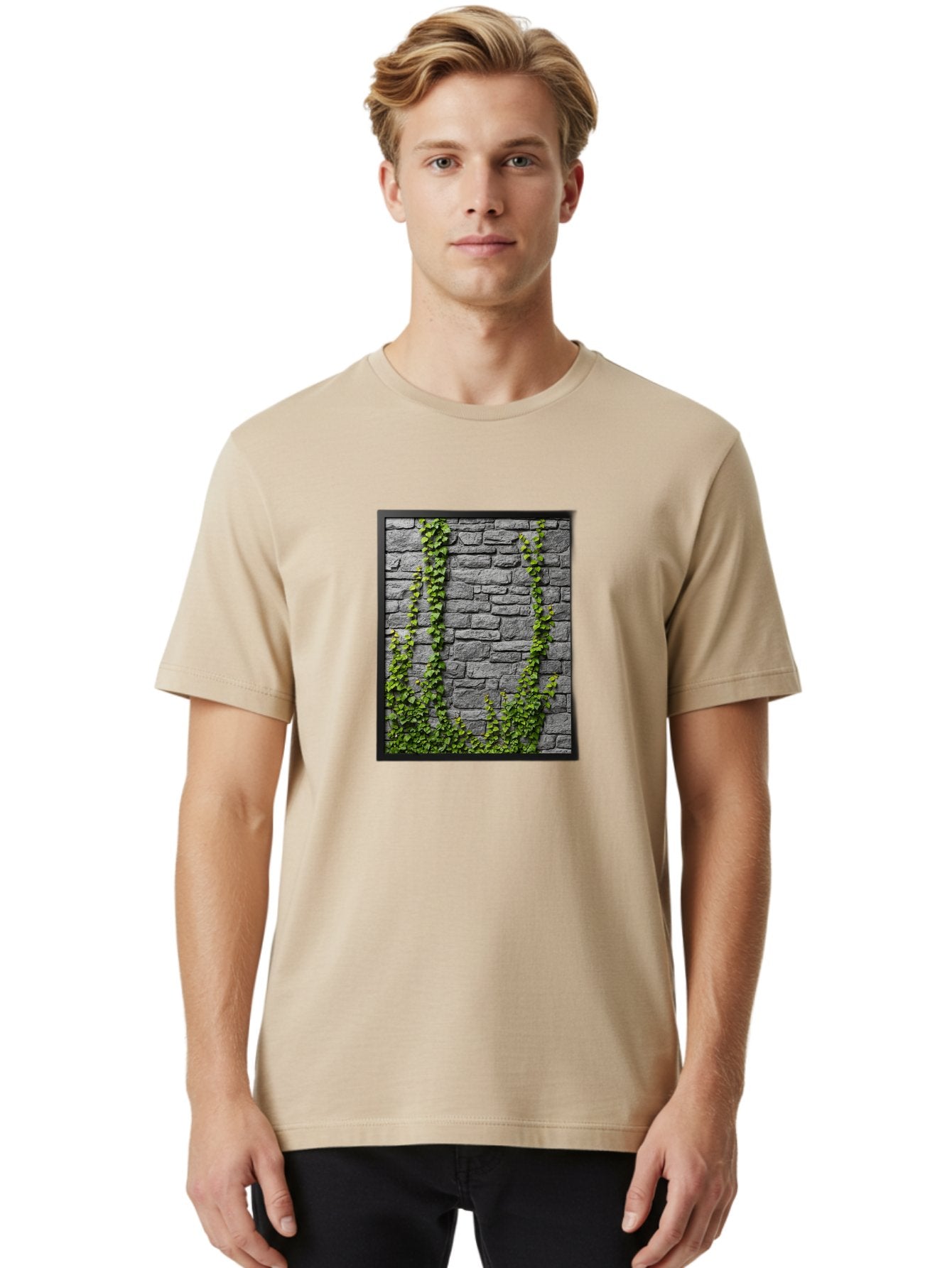 Vines-On-Stone-Wall Men'S Graphic Tee, 100% Cotton, Comfortable Casual Summer Wear, Machine Washable, Vintage Camera, Old Camera, Antique Camera, Black Camera, Classic Photography, Photography Equipment, Nostalgic Device, Film Camera, Bah342 23
