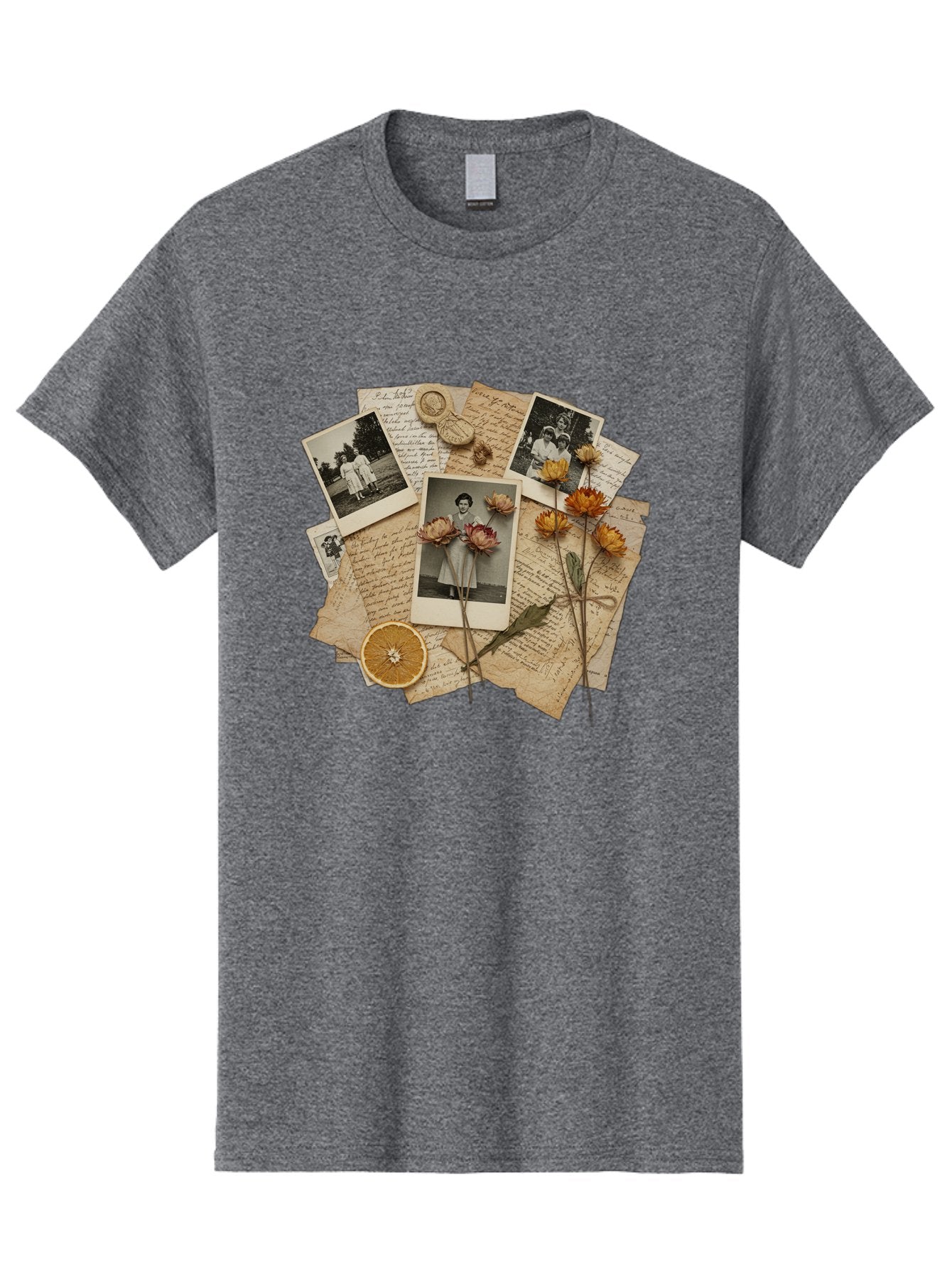 Vintage-Polaroids-And-Letters Men'S Graphic Tee, 100% Cotton, Comfortable Casual Summer Wear, Machine Washable, Vintage Camera, Old Camera, Antique Camera, Black Camera, Classic Photography, Photography Equipment, Nostalgic Device, Bah346 7