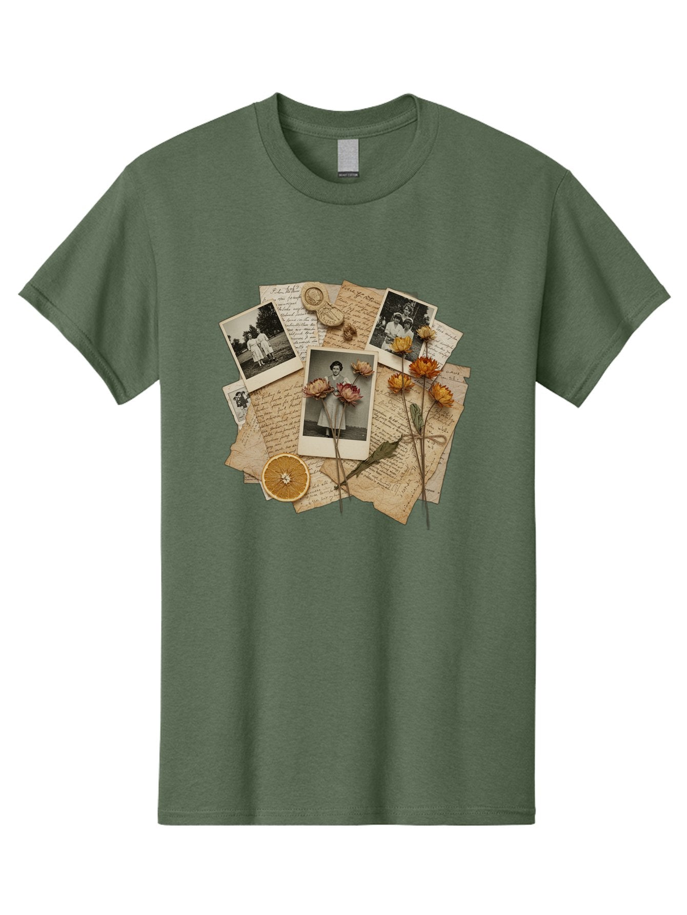 Vintage-Polaroids-And-Letters Men'S Graphic Tee, 100% Cotton, Comfortable Casual Summer Wear, Machine Washable, Vintage Camera, Old Camera, Antique Camera, Black Camera, Classic Photography, Photography Equipment, Nostalgic Device, Bah346 5