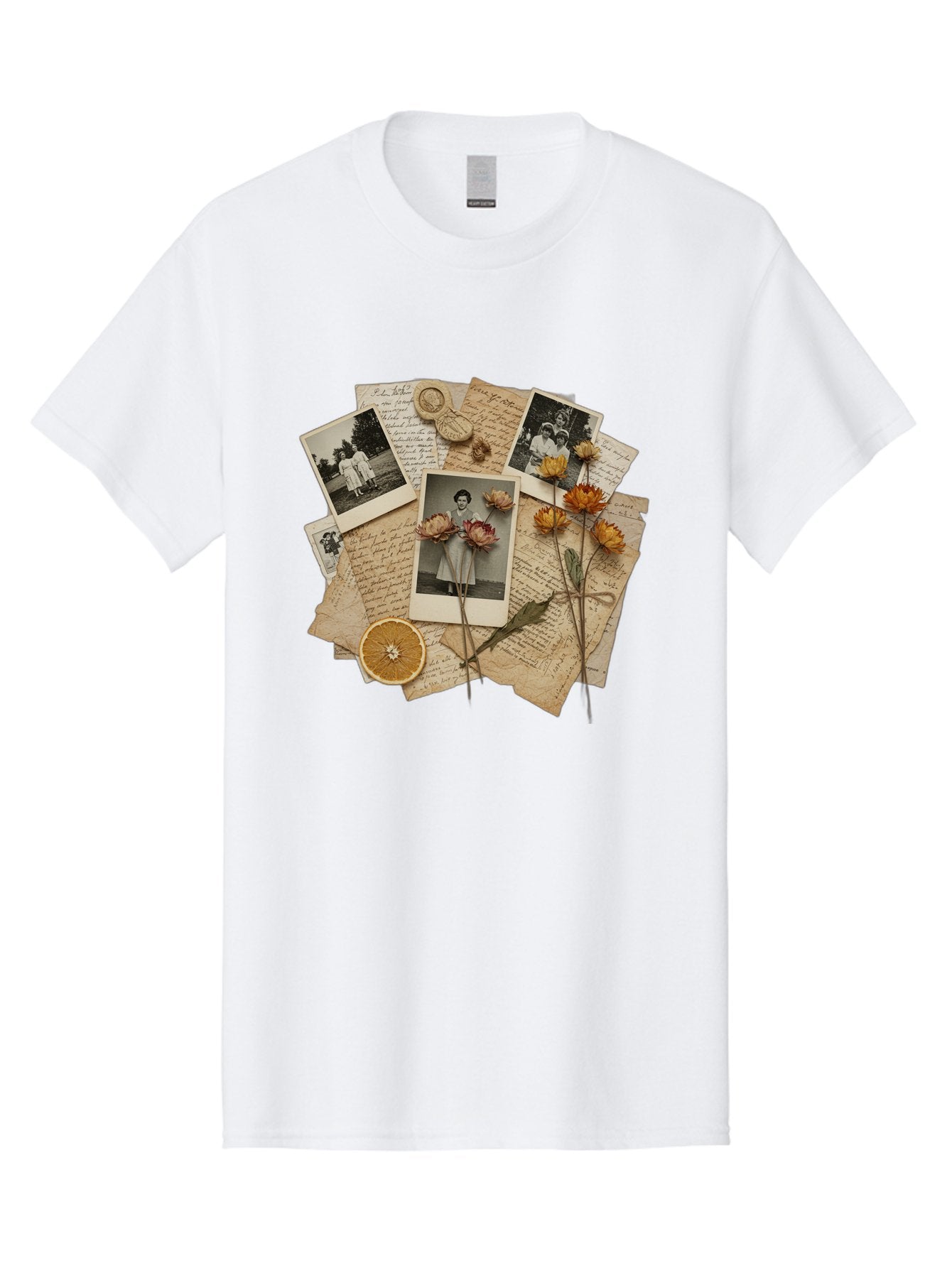 Vintage-Polaroids-And-Letters Men'S Graphic Tee, 100% Cotton, Comfortable Casual Summer Wear, Machine Washable, Vintage Camera, Old Camera, Antique Camera, Black Camera, Classic Photography, Photography Equipment, Nostalgic Device, Bah346