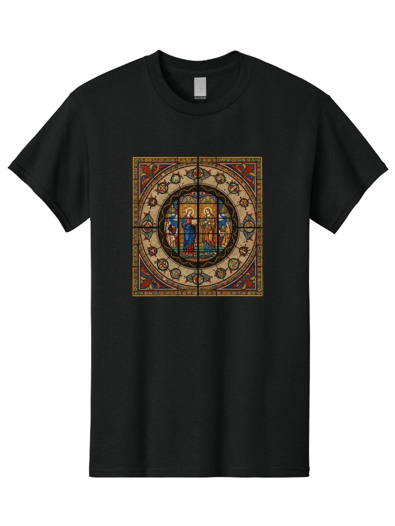 Visitation-Stained-Glass-Window Men'S Graphic Tee, 100% Cotton, Comfortable Casual Summer Wear, Machine Washable, Vintage Camera, Old Camera, Antique Camera, Black Camera, Classic Photography, Photography Equipment, Nostalgic Device, Bah349