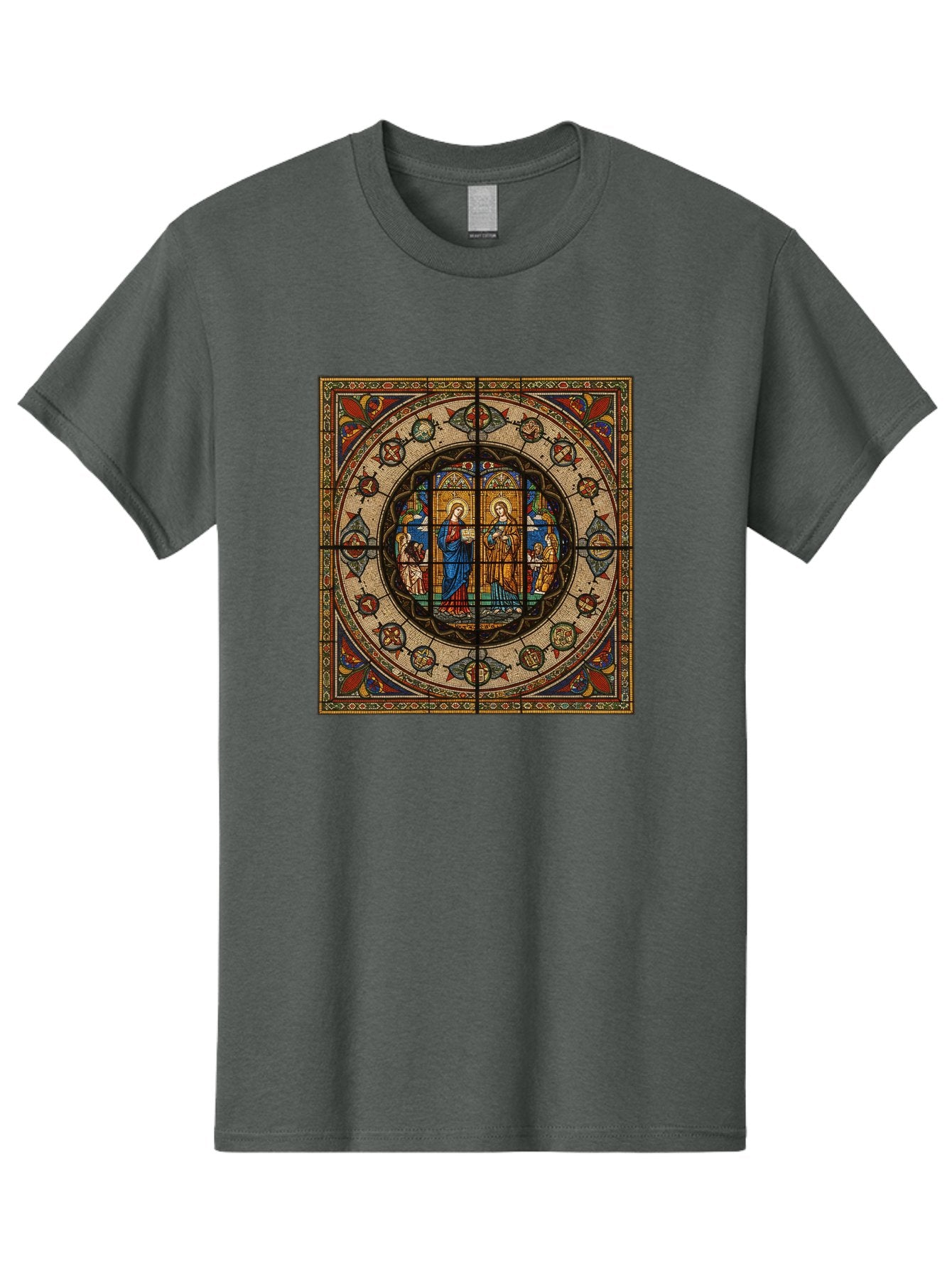 Visitation-Stained-Glass-Window Men'S Graphic Tee, 100% Cotton, Comfortable Casual Summer Wear, Machine Washable, Vintage Camera, Old Camera, Antique Camera, Black Camera, Classic Photography, Photography Equipment, Nostalgic Device, Bah349 12
