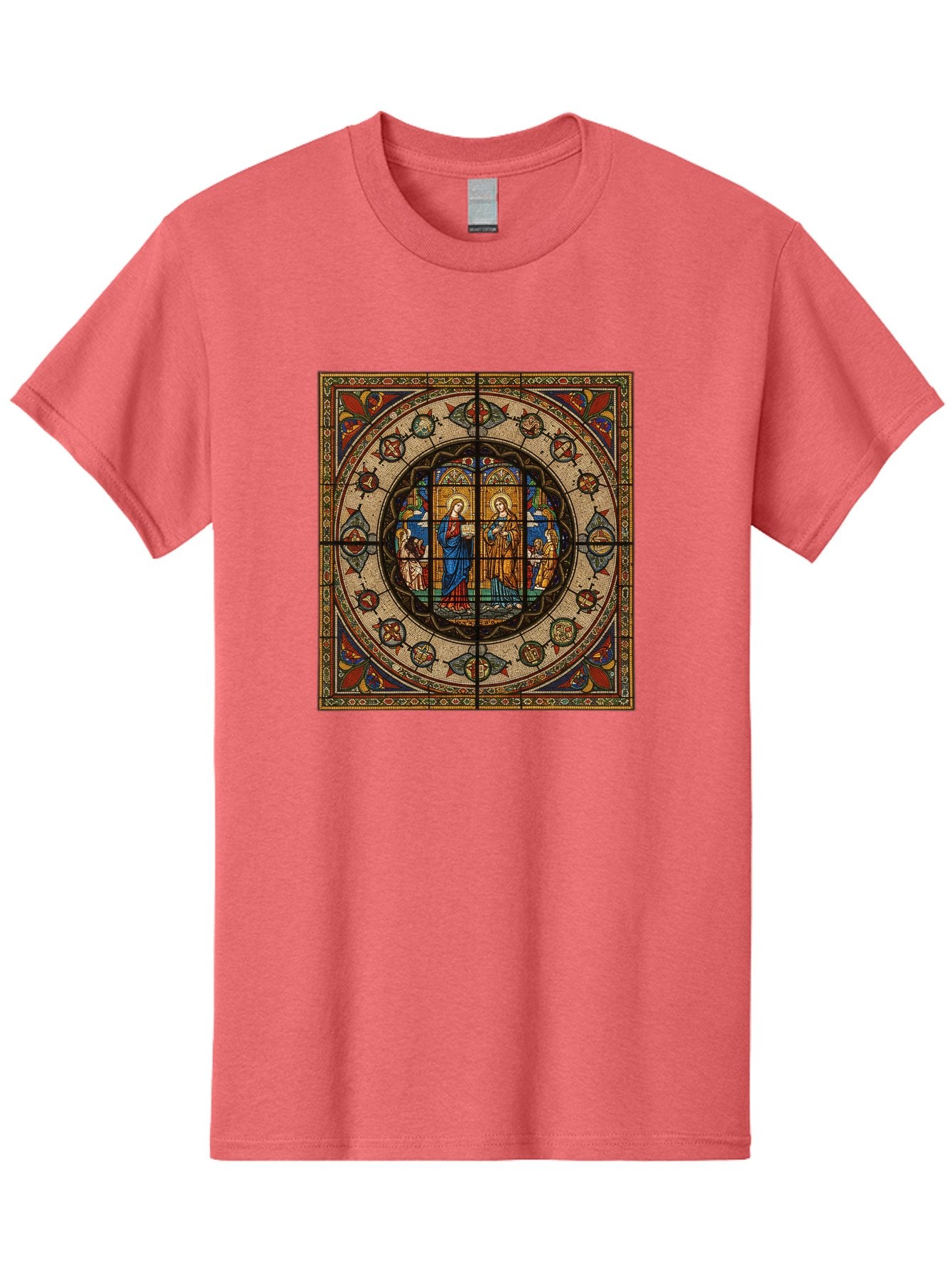 Visitation-Stained-Glass-Window Men'S Graphic Tee, 100% Cotton, Comfortable Casual Summer Wear, Machine Washable, Vintage Camera, Old Camera, Antique Camera, Black Camera, Classic Photography, Photography Equipment, Nostalgic Device, Bah349 3