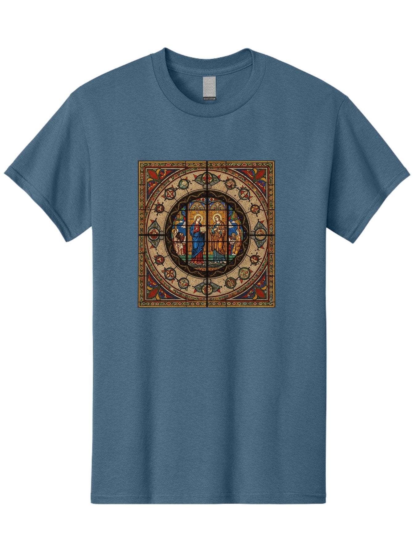 Visitation-Stained-Glass-Window Men'S Graphic Tee, 100% Cotton, Comfortable Casual Summer Wear, Machine Washable, Vintage Camera, Old Camera, Antique Camera, Black Camera, Classic Photography, Photography Equipment, Nostalgic Device, Bah349 14