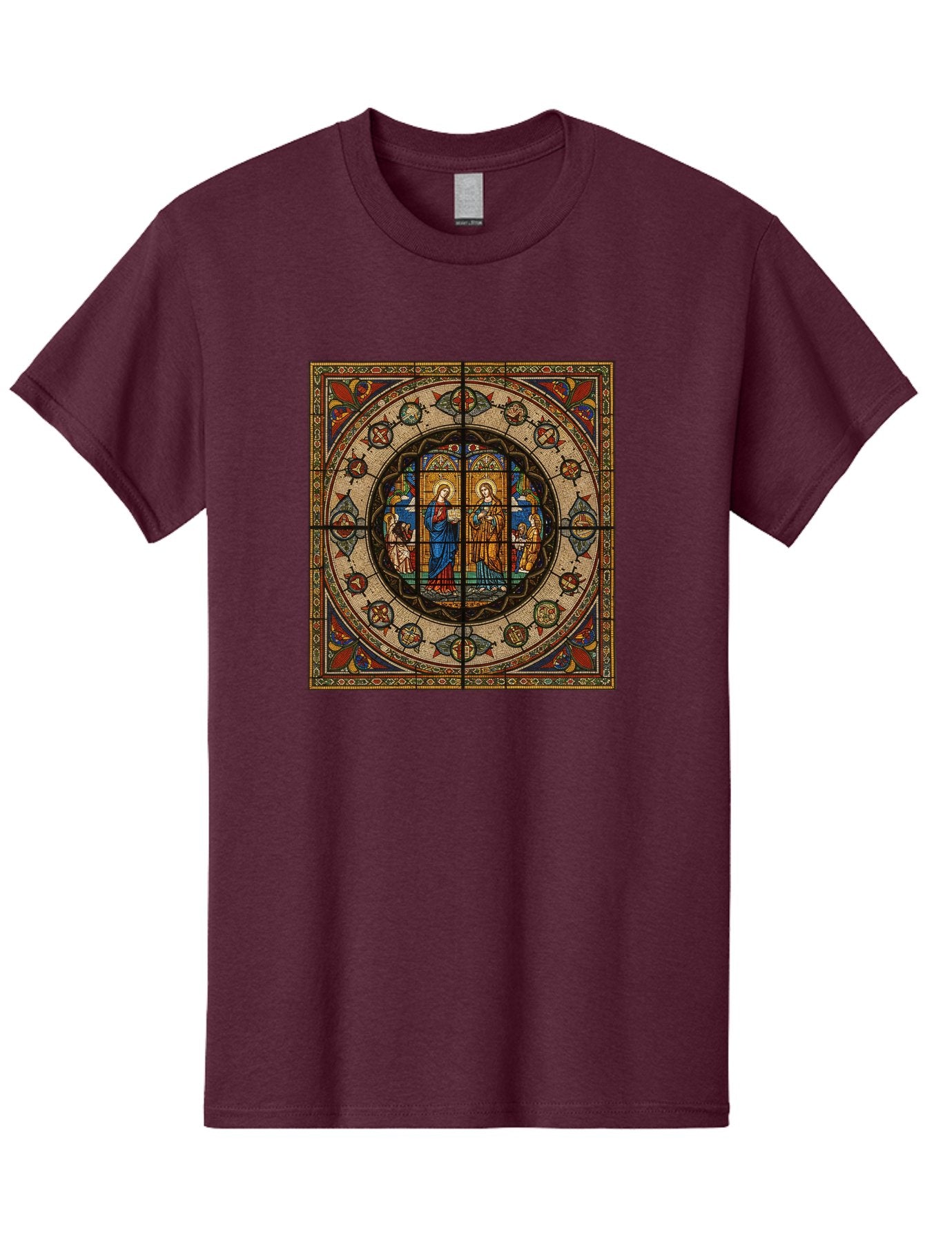 Visitation-Stained-Glass-Window Men'S Graphic Tee, 100% Cotton, Comfortable Casual Summer Wear, Machine Washable, Vintage Camera, Old Camera, Antique Camera, Black Camera, Classic Photography, Photography Equipment, Nostalgic Device, Bah349 9