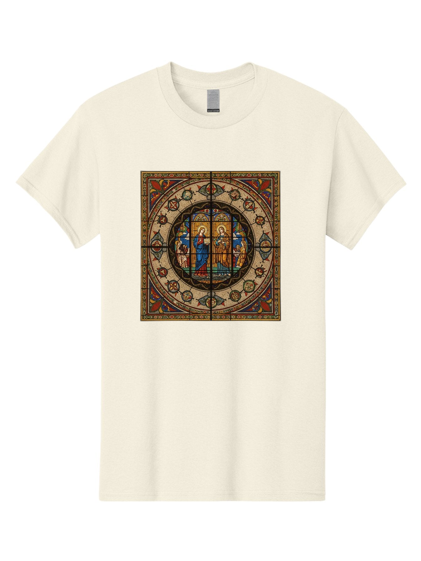 Visitation-Stained-Glass-Window Men'S Graphic Tee, 100% Cotton, Comfortable Casual Summer Wear, Machine Washable, Vintage Camera, Old Camera, Antique Camera, Black Camera, Classic Photography, Photography Equipment, Nostalgic Device, Bah349