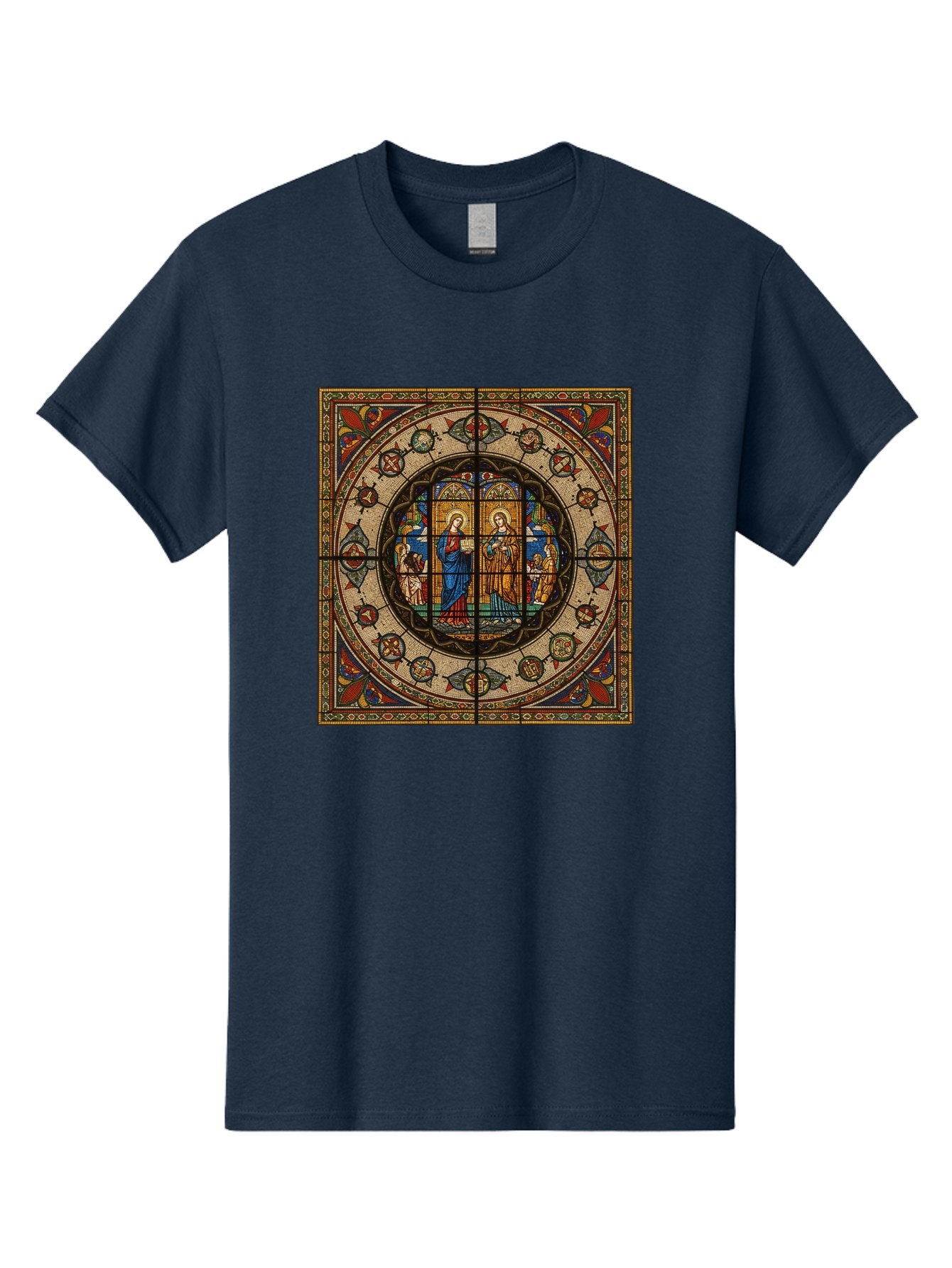 Visitation-Stained-Glass-Window Men'S Graphic Tee, 100% Cotton, Comfortable Casual Summer Wear, Machine Washable, Vintage Camera, Old Camera, Antique Camera, Black Camera, Classic Photography, Photography Equipment, Nostalgic Device, Bah349 4