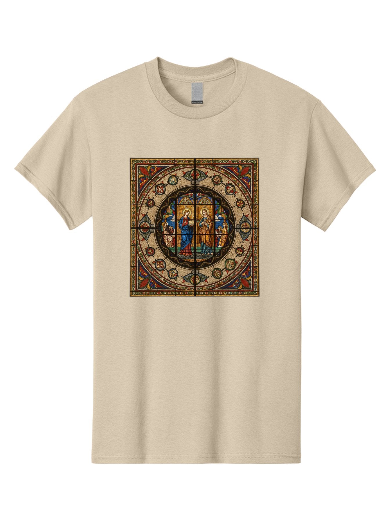 Visitation-Stained-Glass-Window Men'S Graphic Tee, 100% Cotton, Comfortable Casual Summer Wear, Machine Washable, Vintage Camera, Old Camera, Antique Camera, Black Camera, Classic Photography, Photography Equipment, Nostalgic Device, Bah349 6