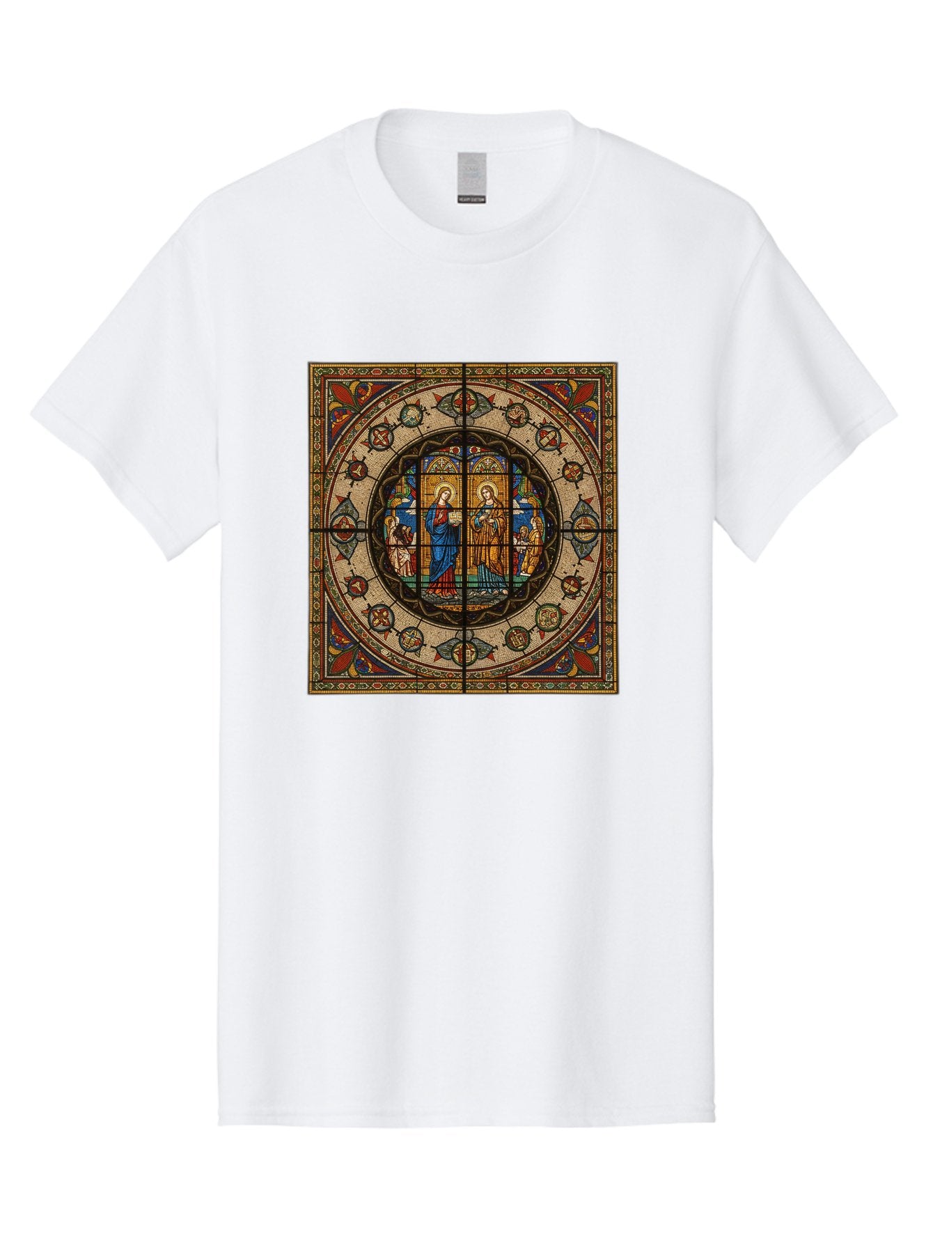 Visitation-Stained-Glass-Window Men'S Graphic Tee, 100% Cotton, Comfortable Casual Summer Wear, Machine Washable, Vintage Camera, Old Camera, Antique Camera, Black Camera, Classic Photography, Photography Equipment, Nostalgic Device, Bah349 7