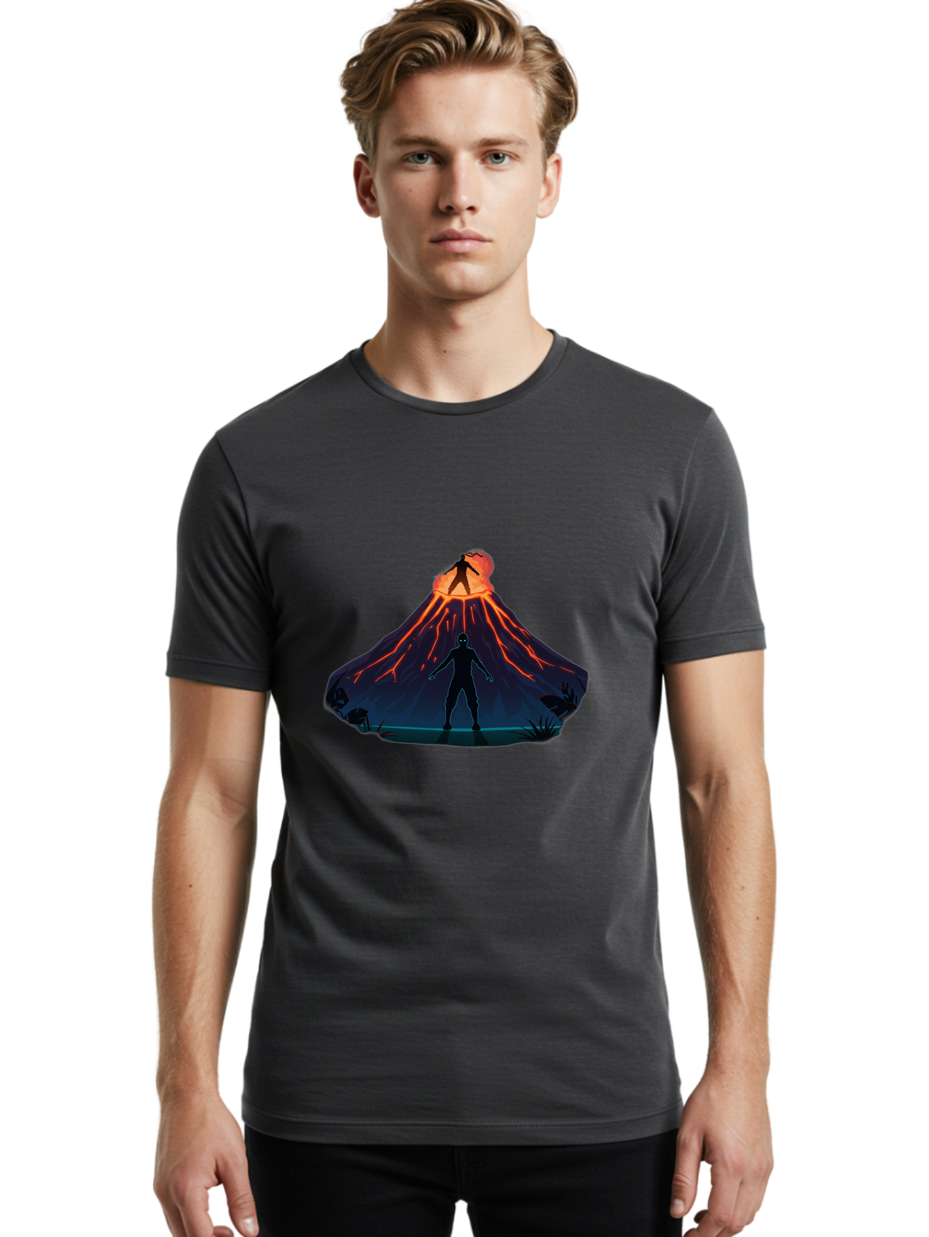 Volcano-Eruption Men'S Graphic Tee, 100% Cotton, Comfortable Casual Summer Wear, Machine Washable, Vintage Camera, Old Camera, Antique Camera, Black Camera, Classic Photography, Photography Equipment, Nostalgic Device, Film Camera, Camera Art Bah351 25