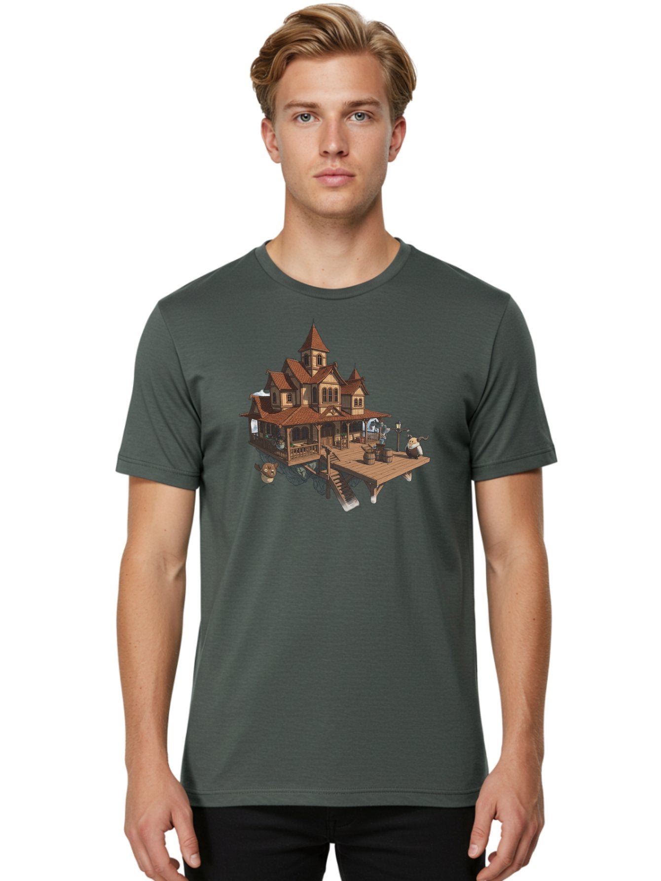 Whimsical-Wooden-Treehouse Men'S Graphic Tee, 100% Cotton, Comfortable Casual Summer Wear, Machine Washable, Vintage Camera, Old Camera, Antique Camera, Black Camera, Classic Photography, Photography Equipment, Nostalgic Device, Film Camera, Bah367 19