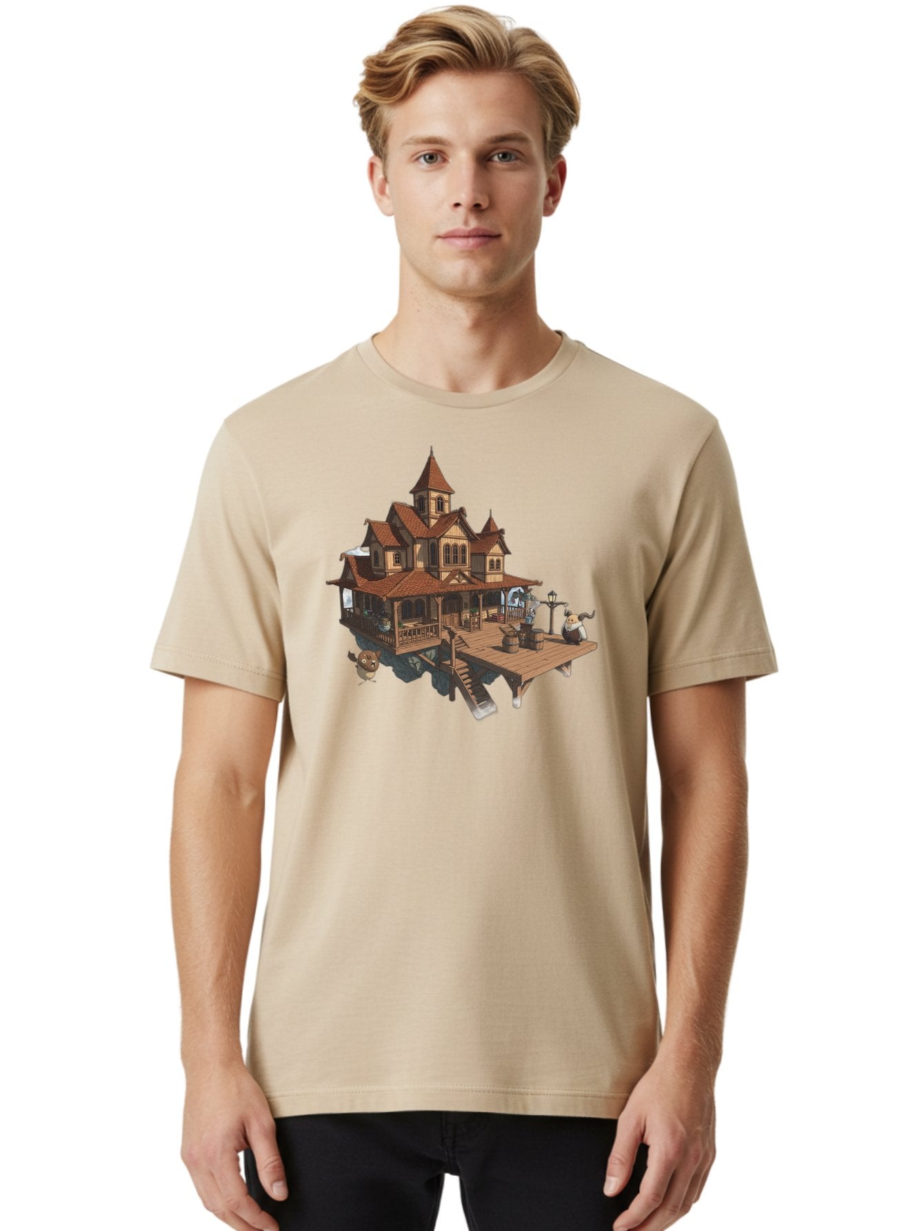 Whimsical-Wooden-Treehouse Men'S Graphic Tee, 100% Cotton, Comfortable Casual Summer Wear, Machine Washable, Vintage Camera, Old Camera, Antique Camera, Black Camera, Classic Photography, Photography Equipment, Nostalgic Device, Film Camera, Bah367 23