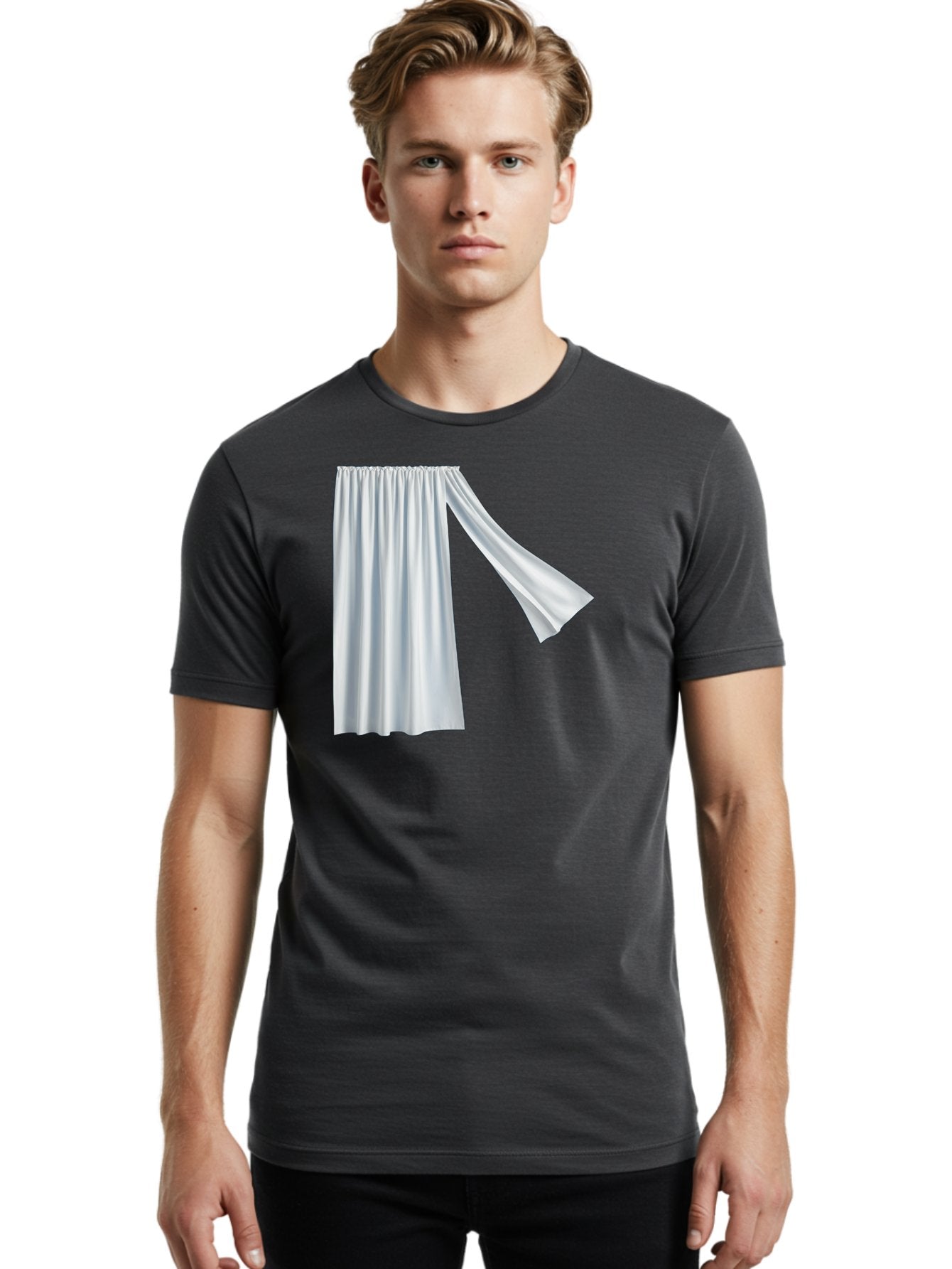 White-Curtain-2 Men'S Graphic Tee, 100% Cotton, Comfortable Casual Summer Wear, Machine Washable, Vintage Camera, Old Camera, Antique Camera, Black Camera, Classic Photography, Photography Equipment, Nostalgic Device, Film Camera, Camera Art Bah371 23