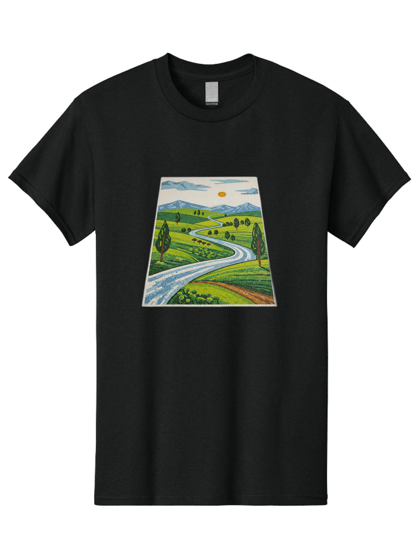 Winding-Road-Landscape Men'S Graphic Tee, 100% Cotton, Comfortable Casual Summer Wear, Machine Washable, Vintage Camera, Old Camera, Antique Camera, Black Camera, Classic Photography, Photography Equipment, Nostalgic Device, Film Camera, Bah384 13